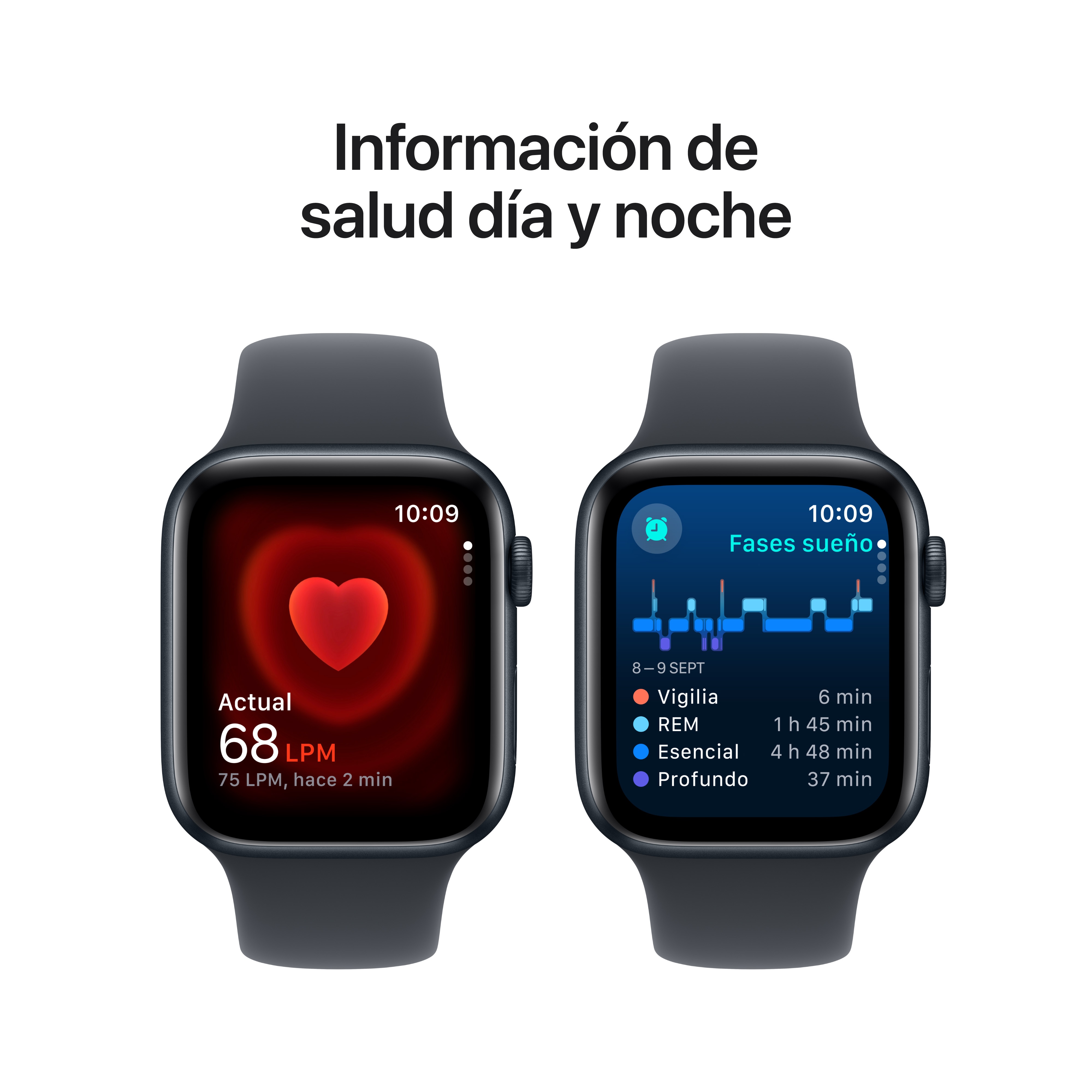 Apple Watch SE GPS 44mm Aluminio Medianoche con correa Deportiva Medianoche M/L Medianoche-5