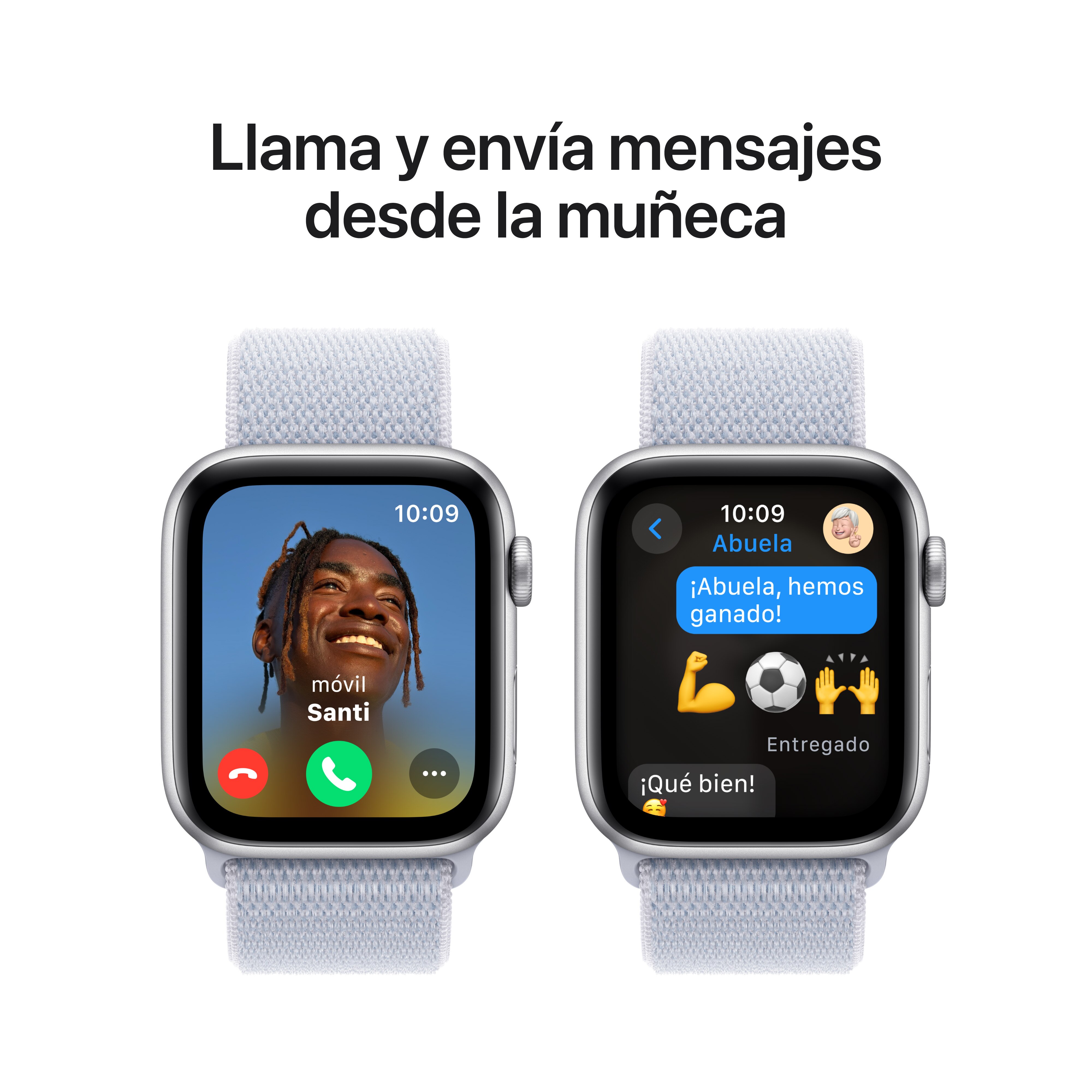 Apple Watch SE GPS 44mm Aluminio Plata con correa Loop Deportiva Azul Nube Plata-4