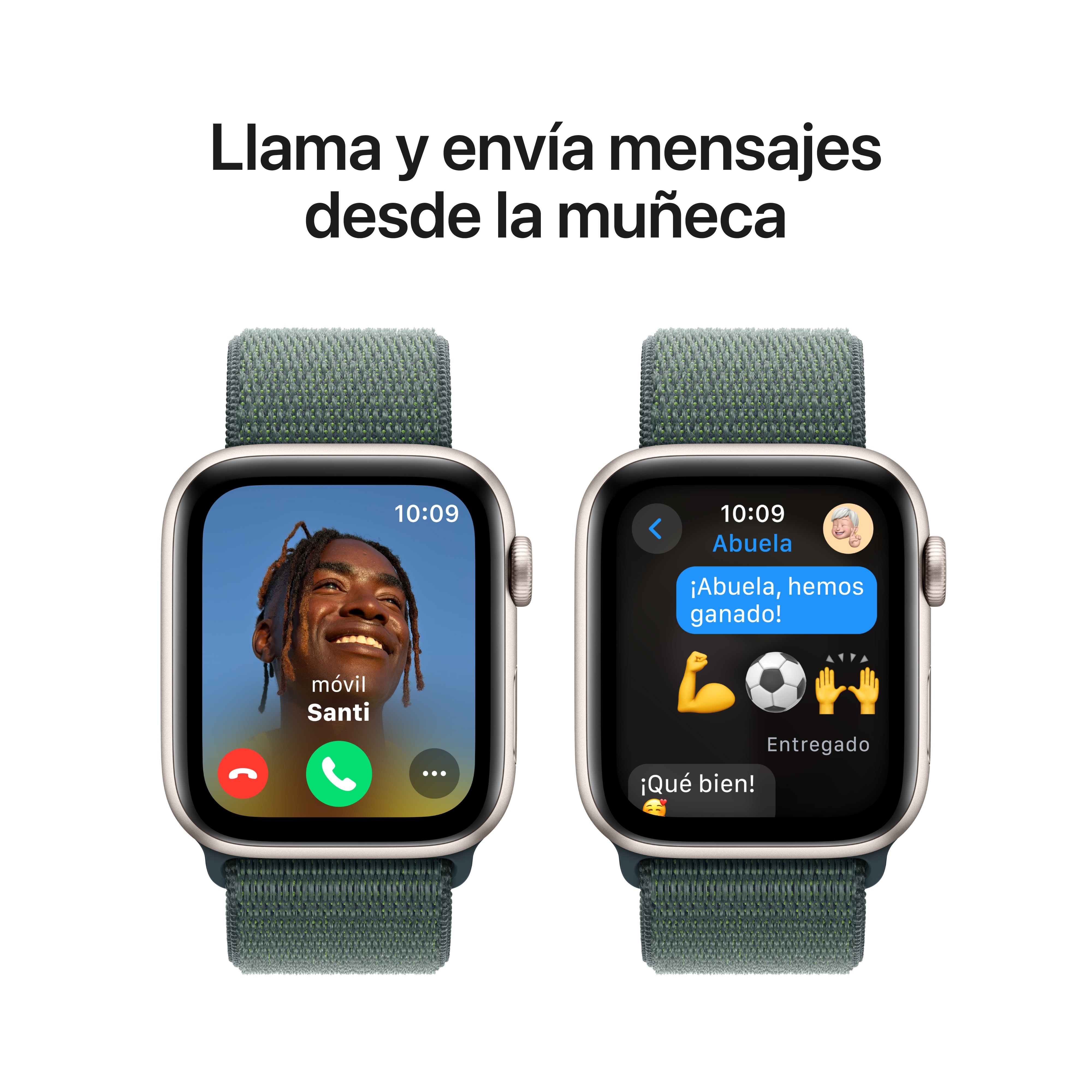 Apple Watch SE GPS 44mm Aluminio Blanco Estrella con correa Loop Deportiva Verde Lago Blanco estrella-4