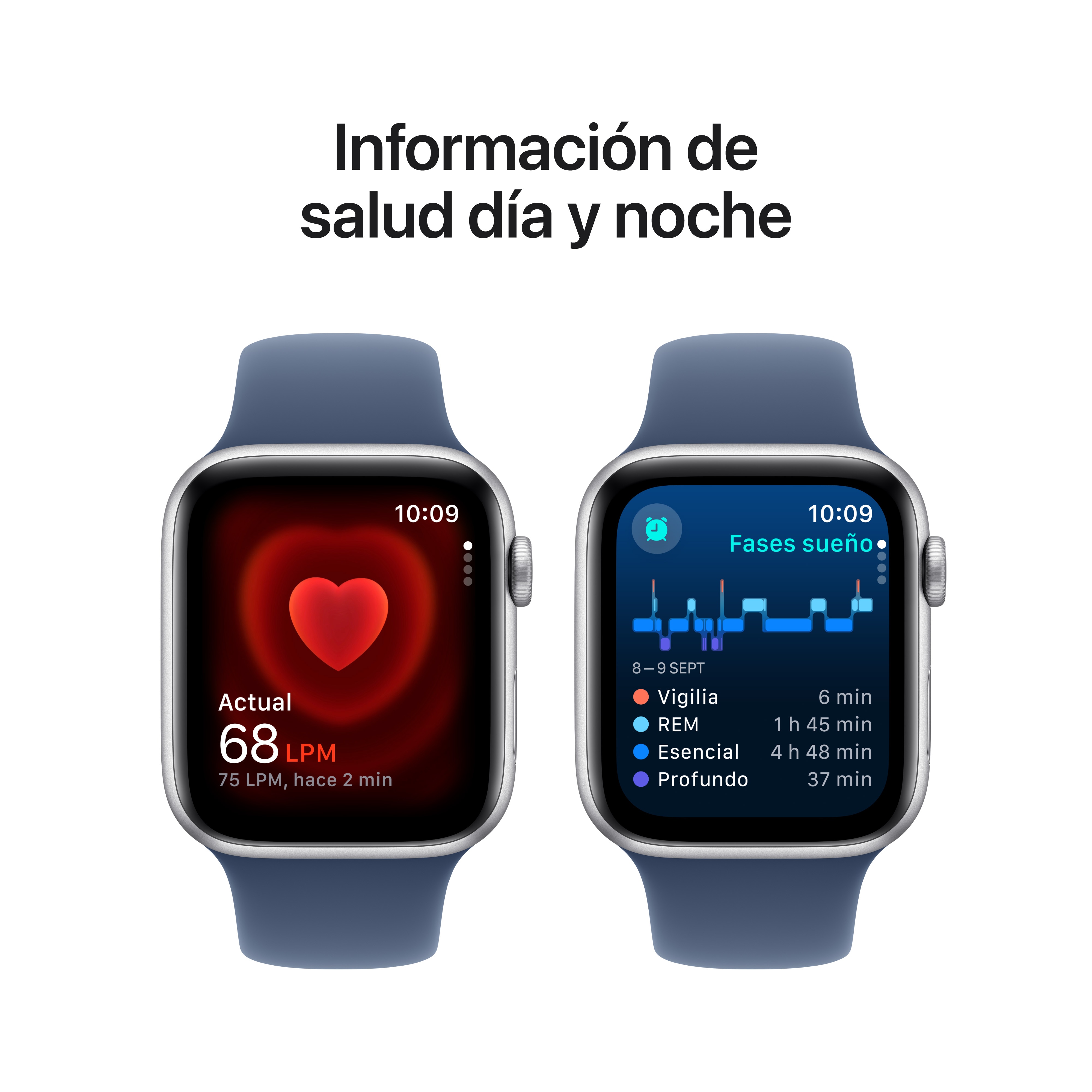 Apple Watch SE GPS + Cellular 44mm - Alumínio Prata com Bracelete Desportiva Azul Denim (Tam. S/M) Prata-5