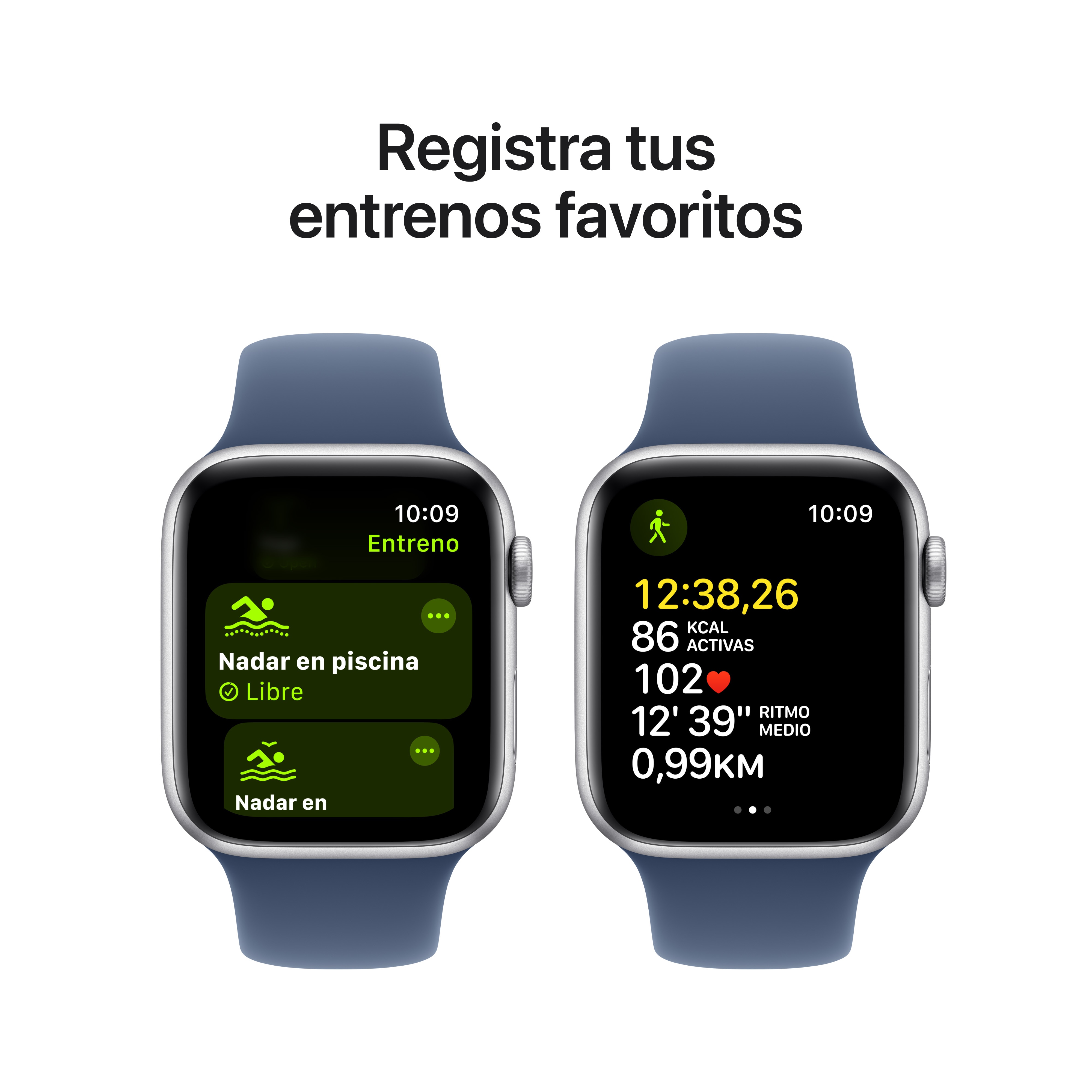 Apple Watch SE GPS + Cellular 44mm - Alumínio Prata com Bracelete Desportiva Azul Denim (Tam. S/M) Prata-6