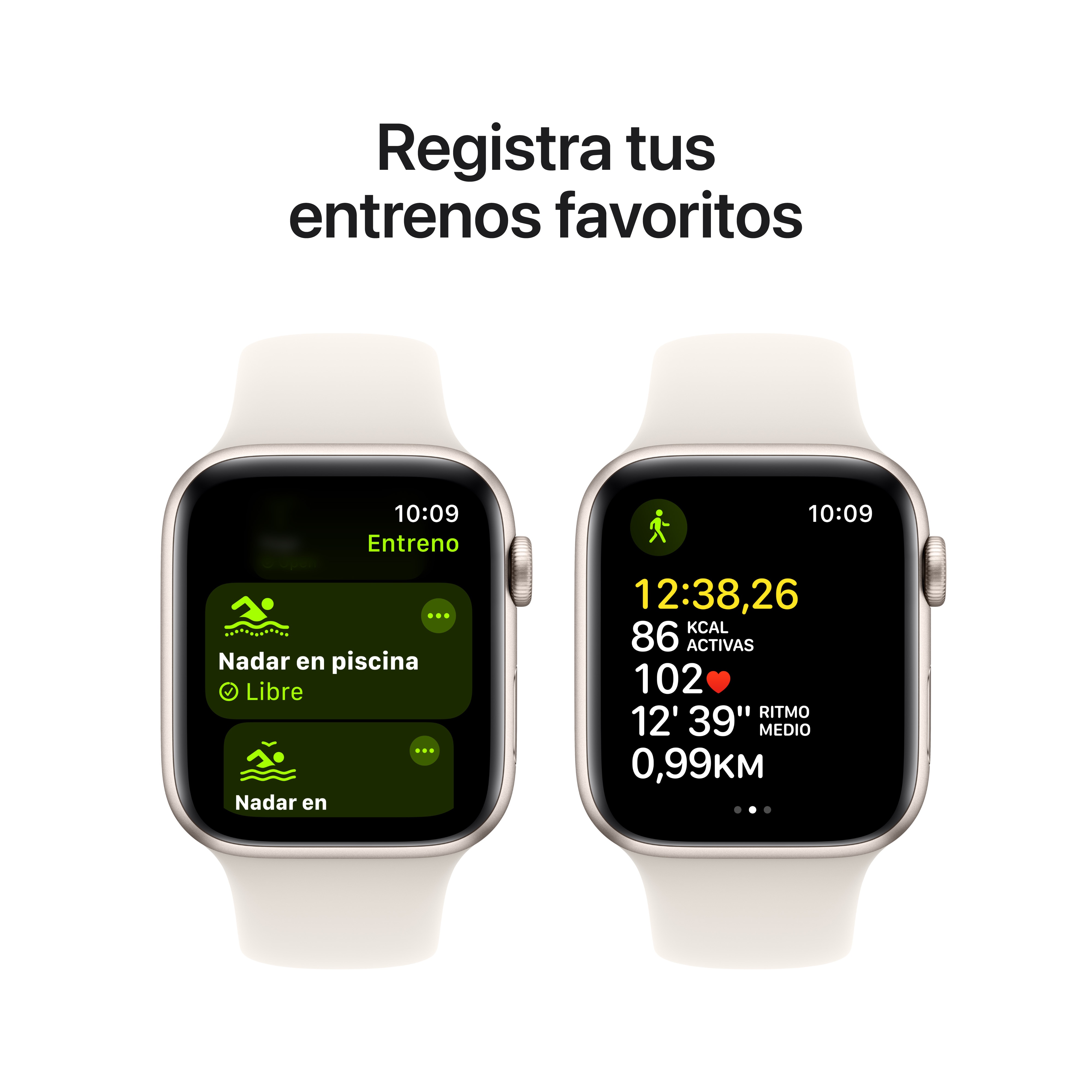 Apple Watch SE GPS + Cellular 44mm Aluminio Blanco Estrella con correa Deportiva Blanco Estrella S/M Blanco estrella-6