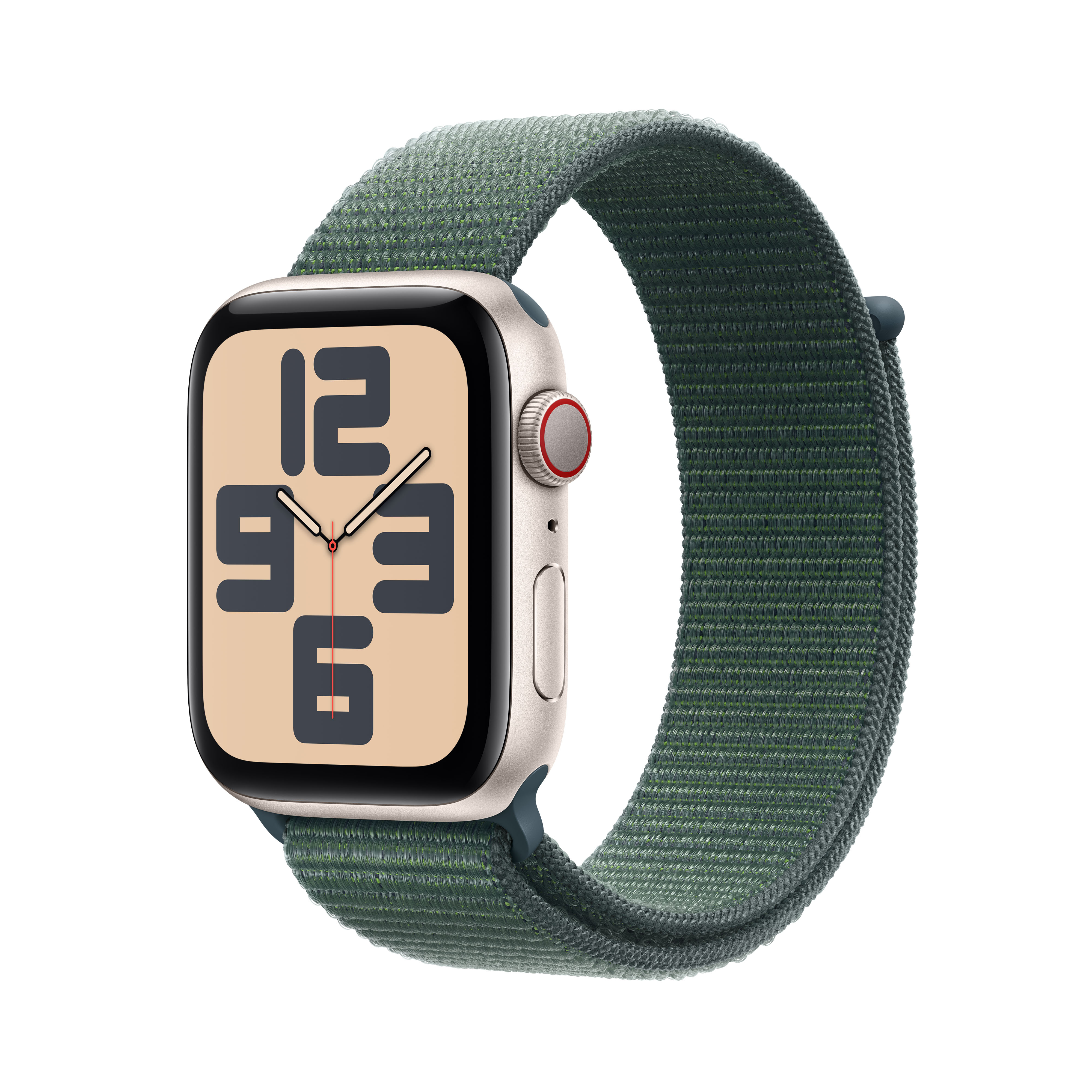 Imagem 0 de Apple Watch SE GPS + Cellular 44mm - Alumínio Starlight com Bracelete Desportiva Loop Lake Green