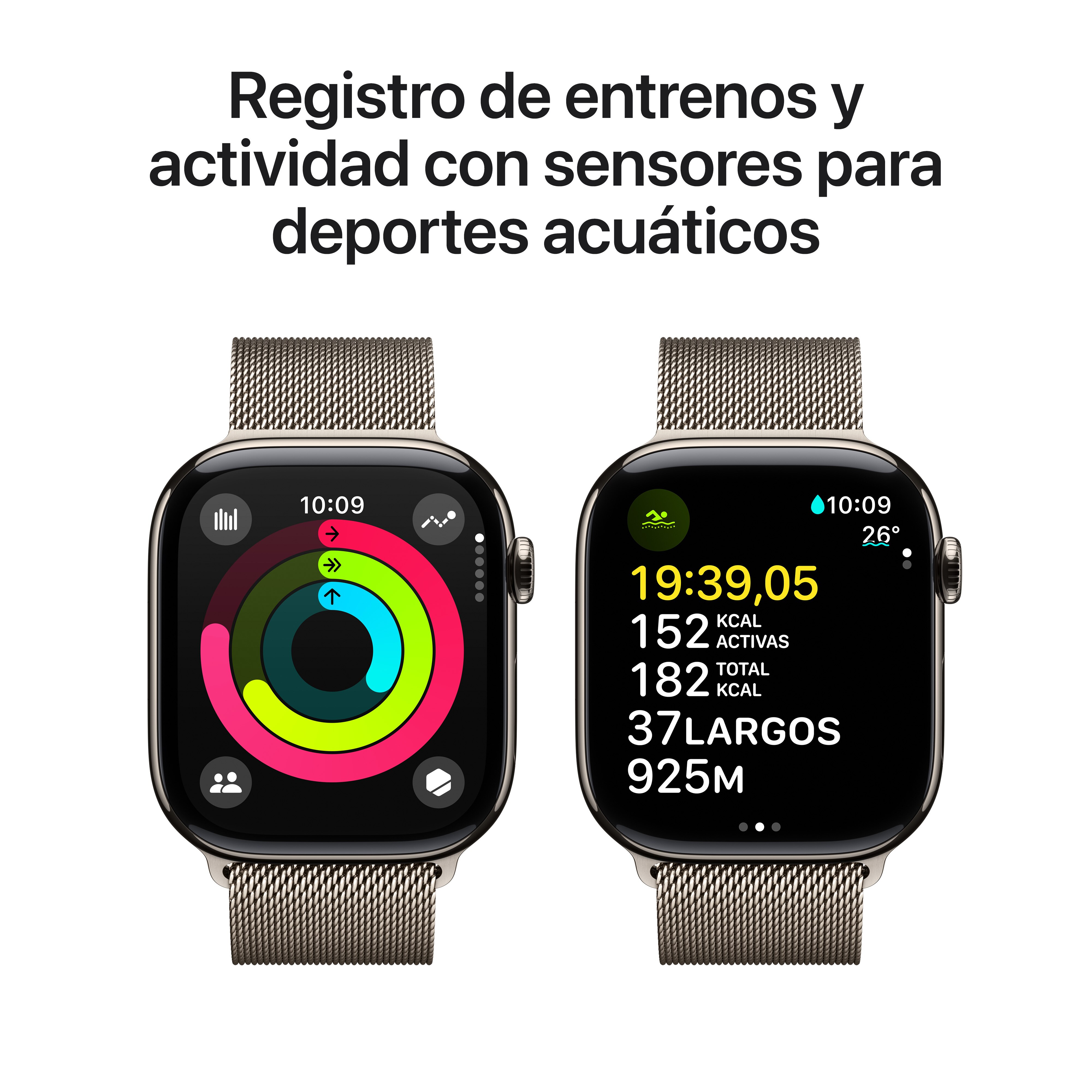 Apple Watch Series 10 GPS + Cellular 46mm Titanio Natural con correa Milanese Loop Natural S/M Natural-5
