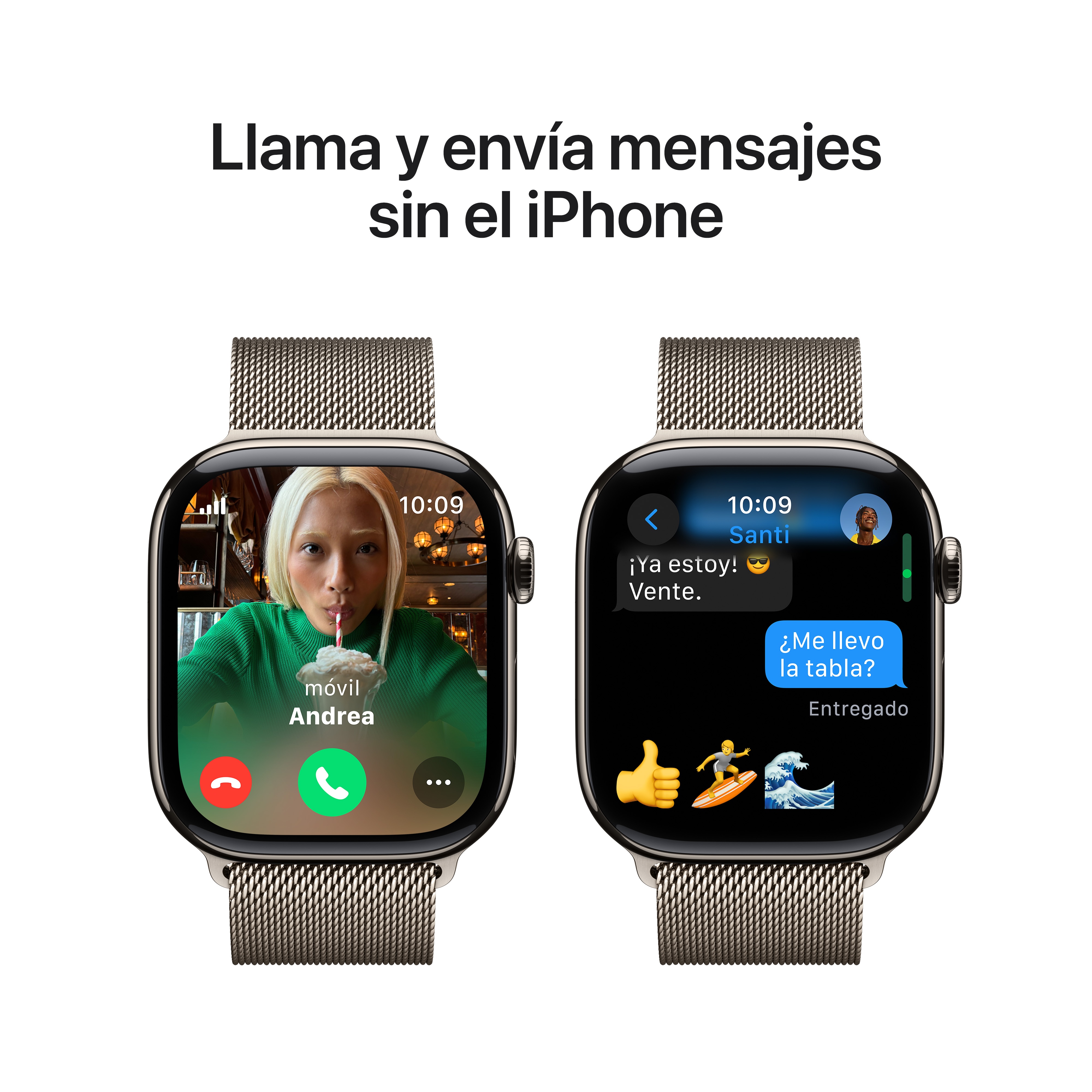 Apple Watch Series 10 GPS + Cellular 46mm Titanio Natural con correa Milanese Loop Natural S/M Natural-8
