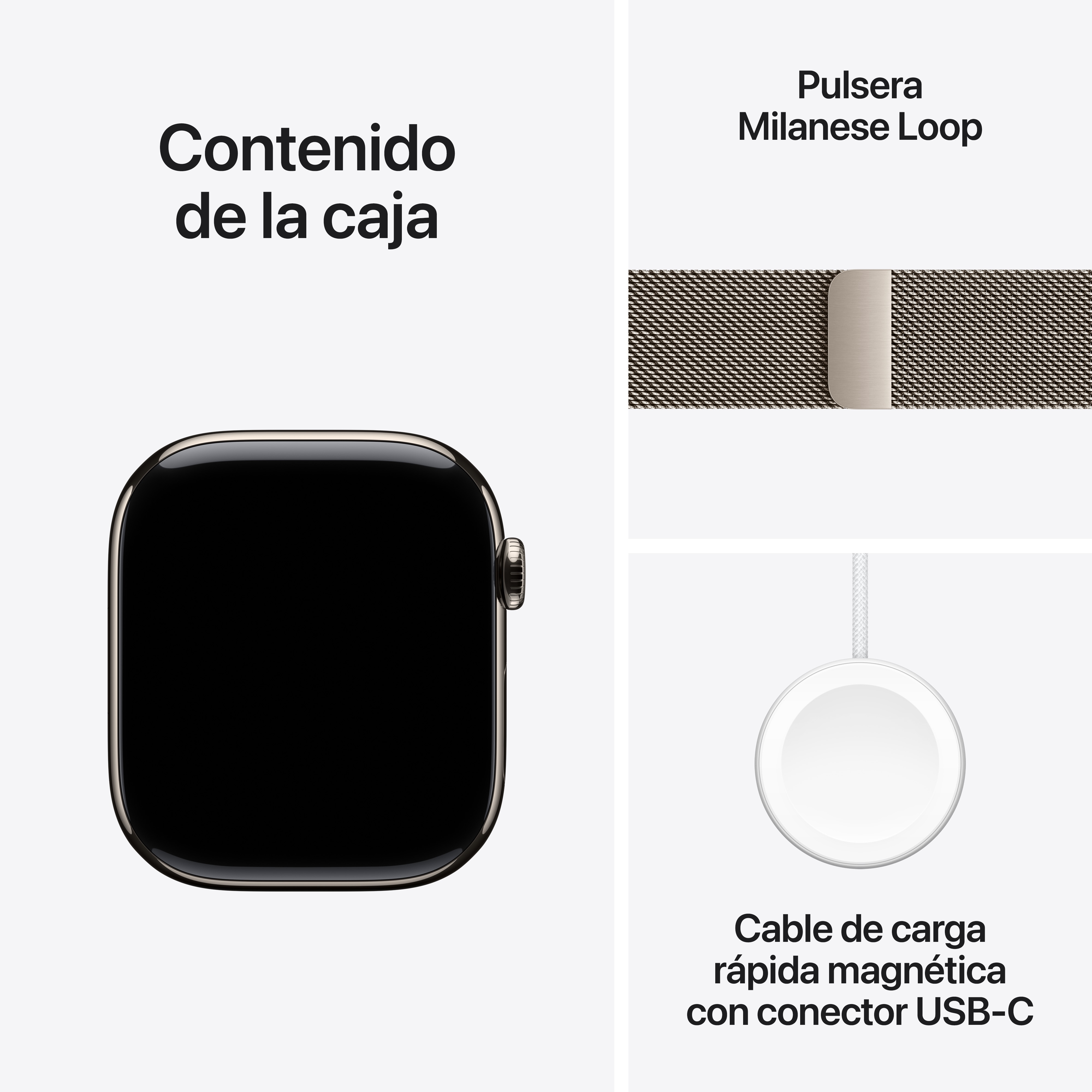 Apple Watch Series 10 GPS + Cellular 46mm Titanio Natural con correa Milanese Loop Natural S/M Natural-10
