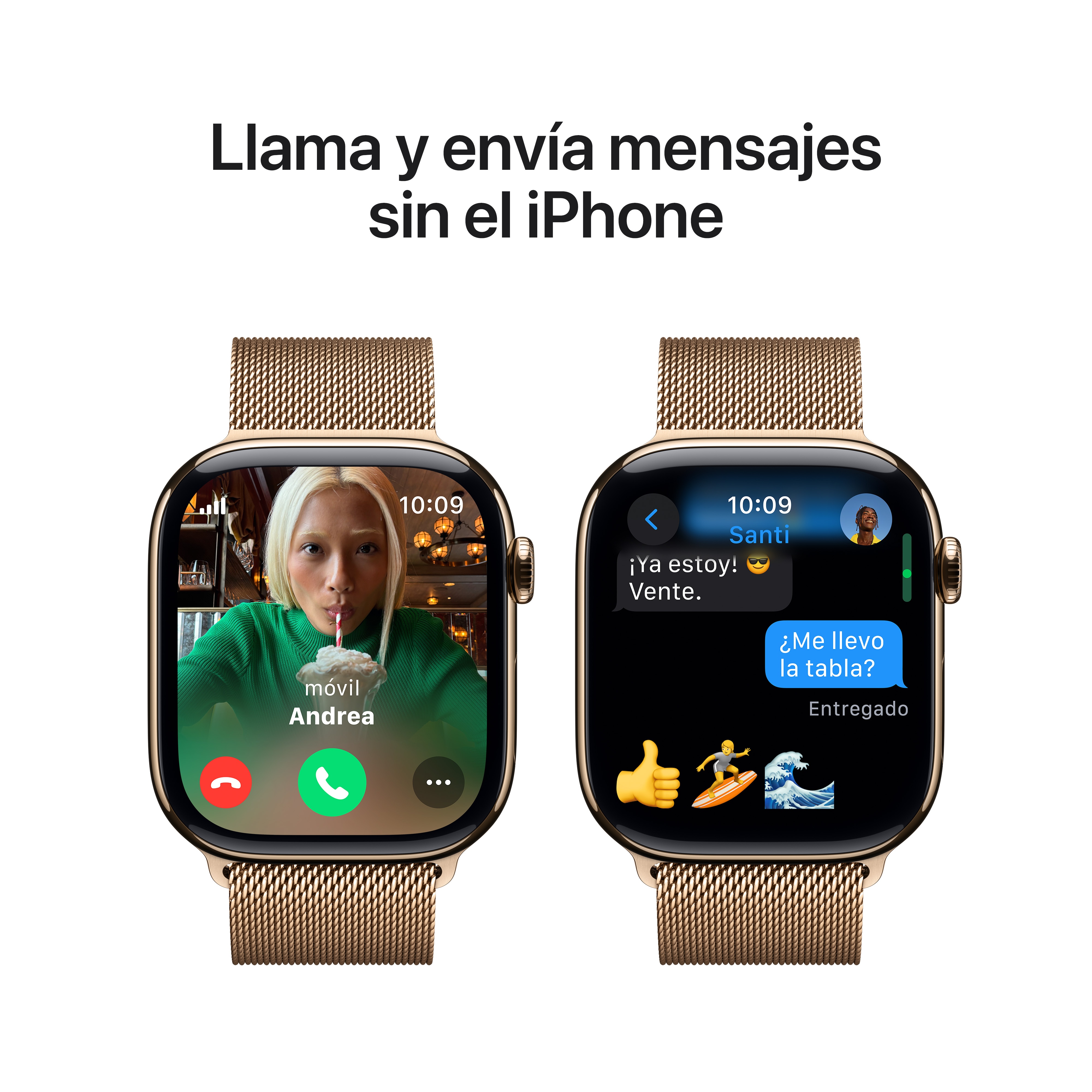 Apple Watch Series 10 GPS + Cellular 46mm Titanio Oro con correa Milanese Loop Oro S/M Oro-8