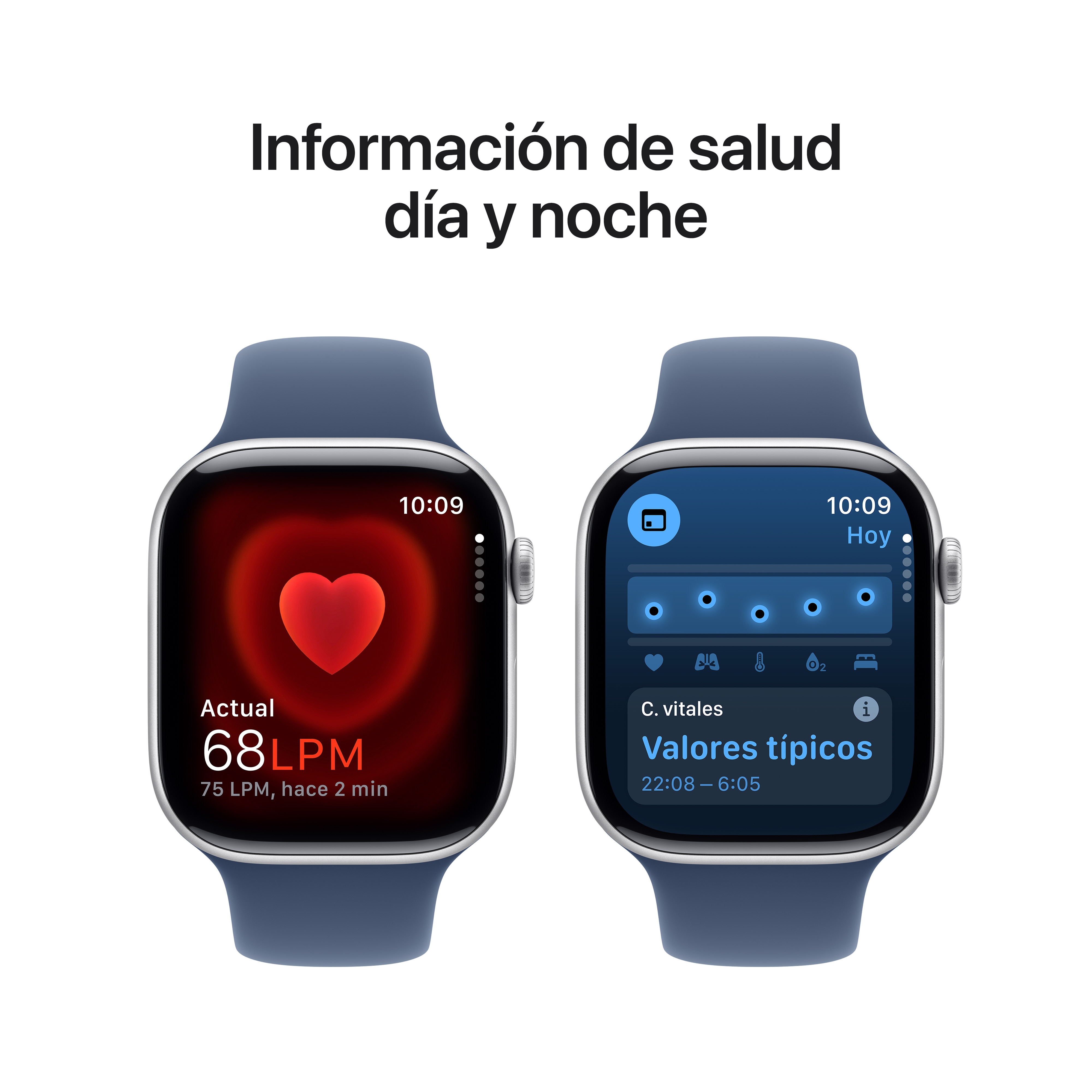 Apple Watch Series 10 GPS 46mm Aluminio Plata con correa Deportiva Azul Denim S/M Plata-6
