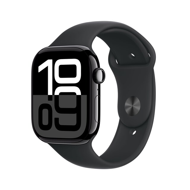 Apple Watch Series 10 GPS 46mm Aluminio Negro Azabache con correa Deportiva Negra M/L
