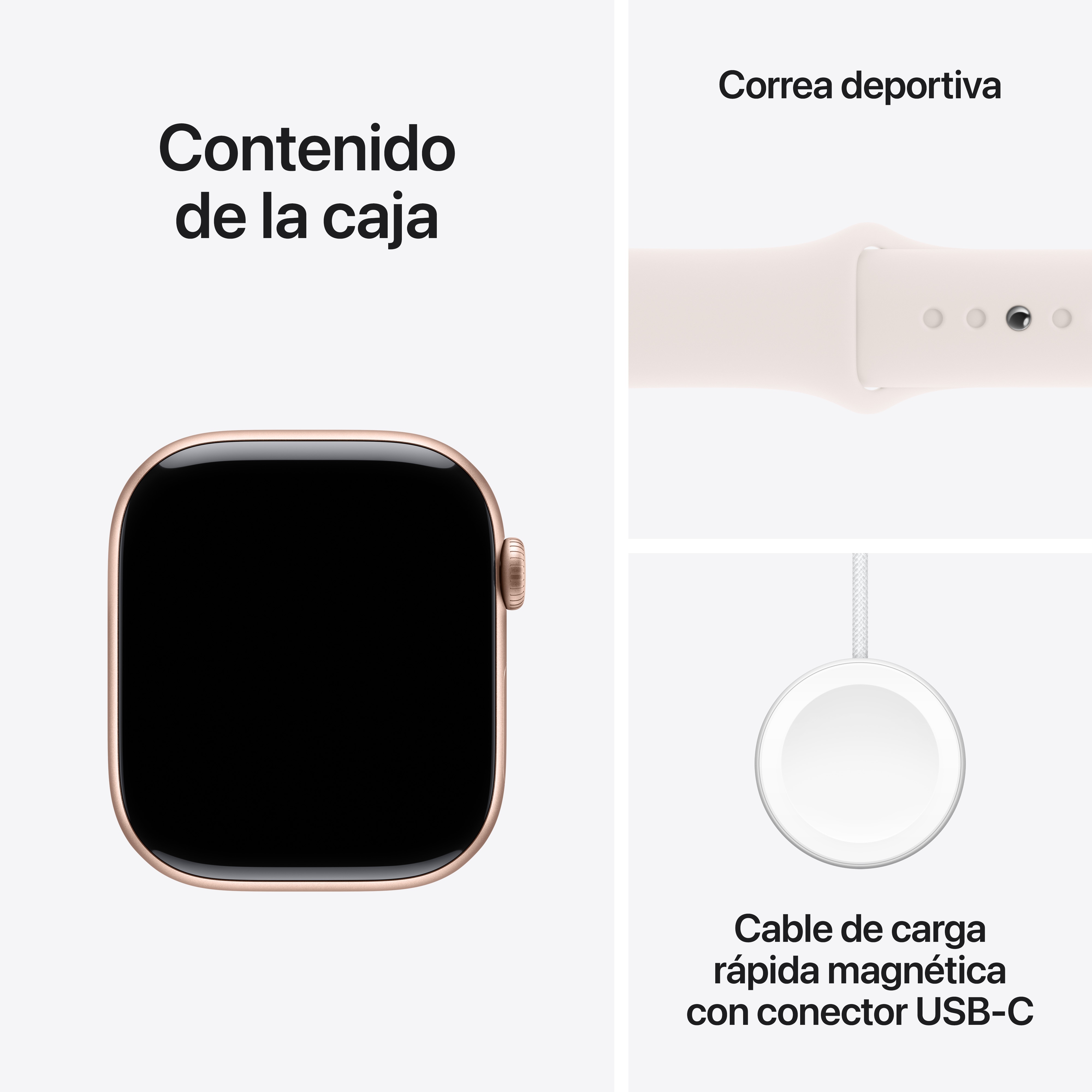 Apple Watch Series 10 GPS 46mm Aluminio Oro Rosa con correa Deportiva Rosa Rubor M/L Oro Rosa-10