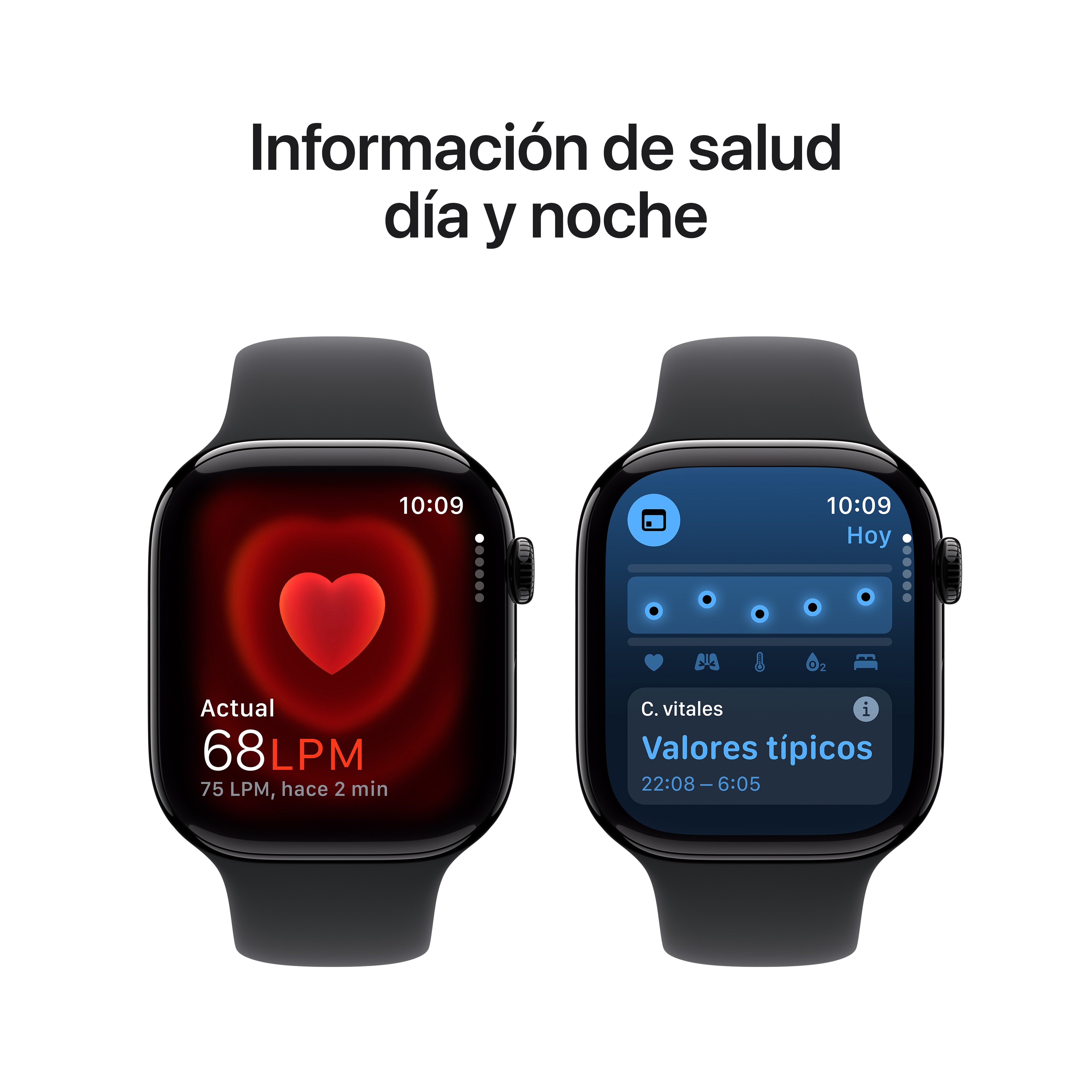 Apple Watch Series 10 GPS + Cellular 46mm Aluminio Negro Azabache con correa Deportiva Negra M/L Negro Azabache-6