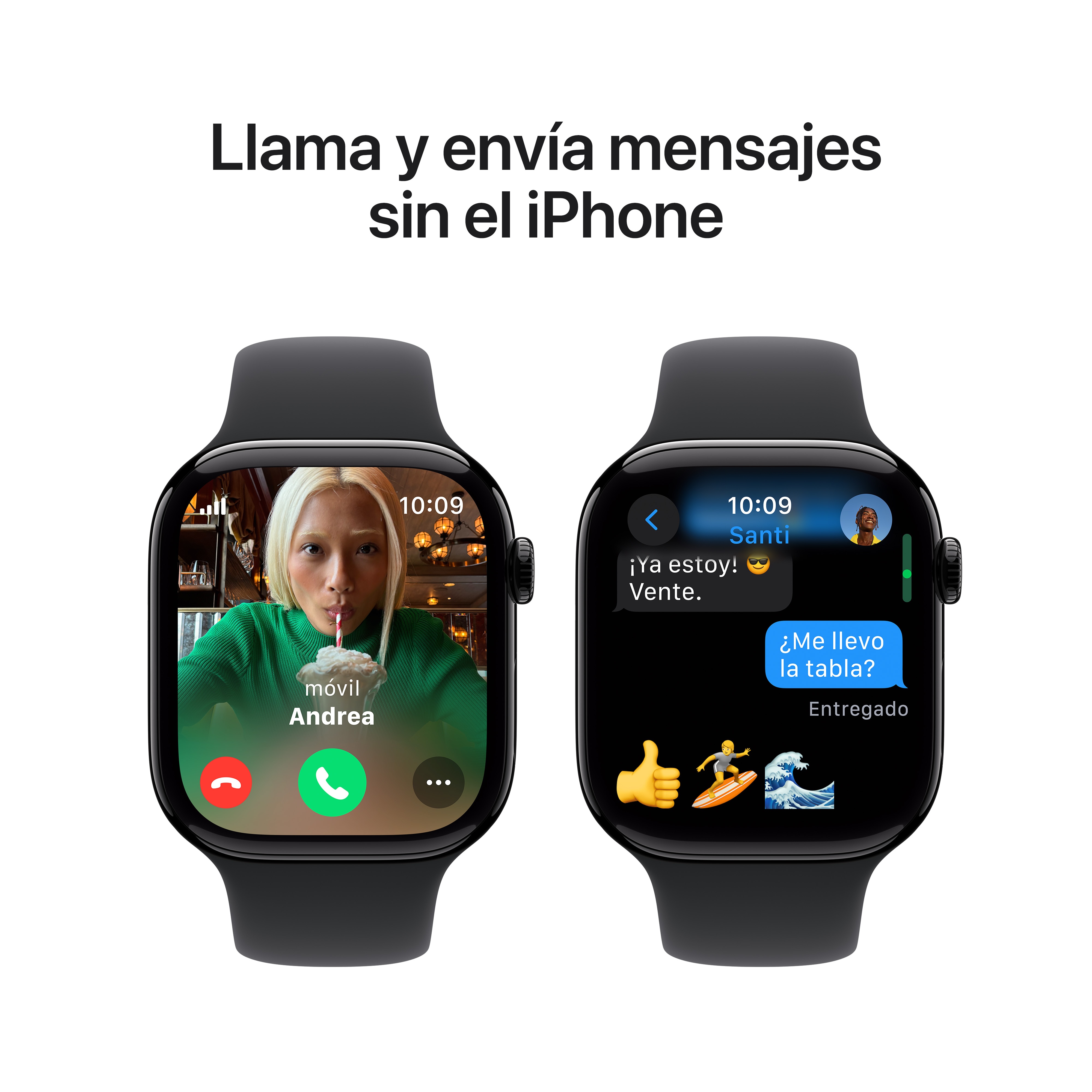 Apple Watch Series 10 GPS + Cellular 46mm Aluminio Negro Azabache con correa Deportiva Negra M/L Negro Azabache-8