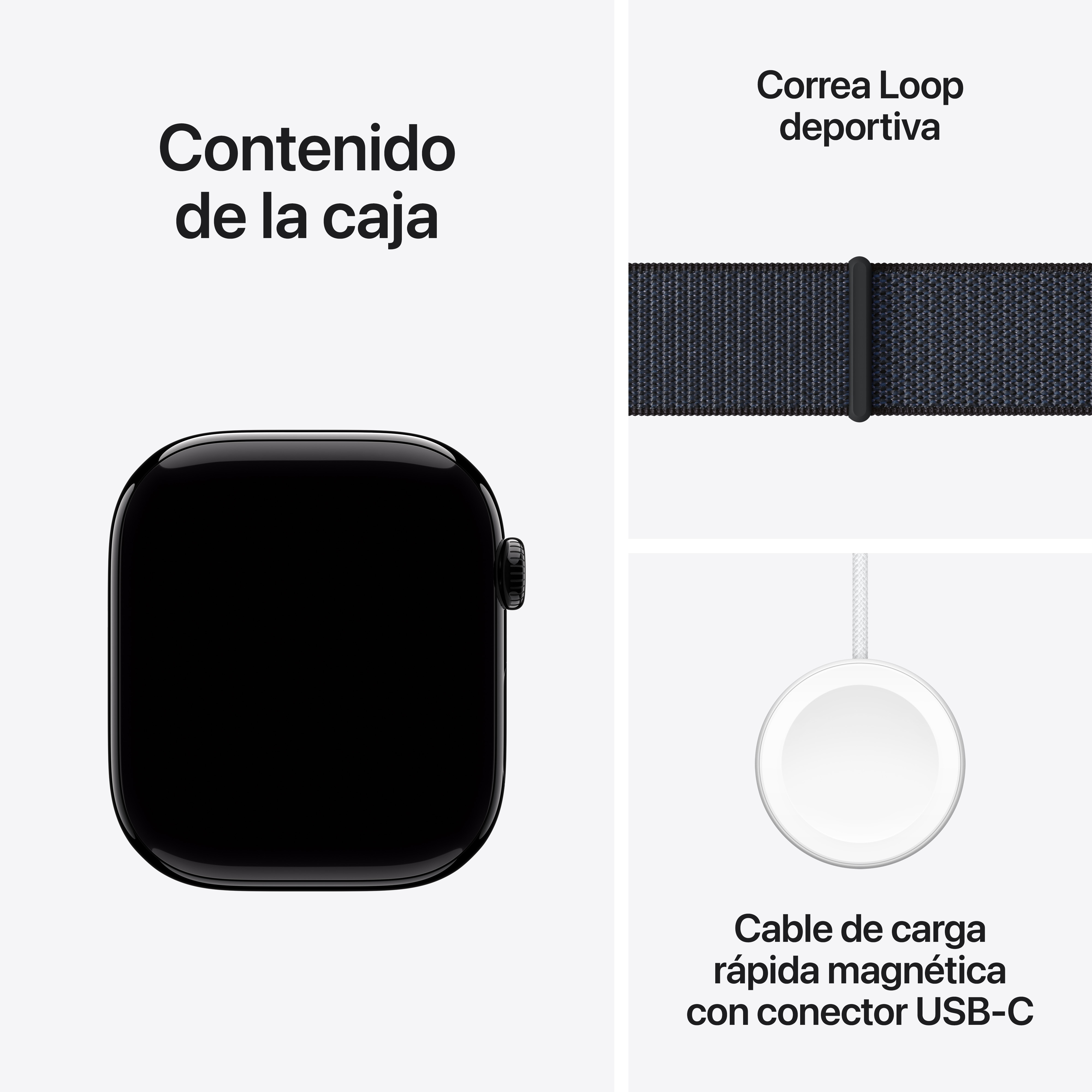 Apple Watch Series 10 GPS + Cellular 46mm Aluminio Negro Azabache con correa Loop Deportiva Tinta Negro Azabache-10
