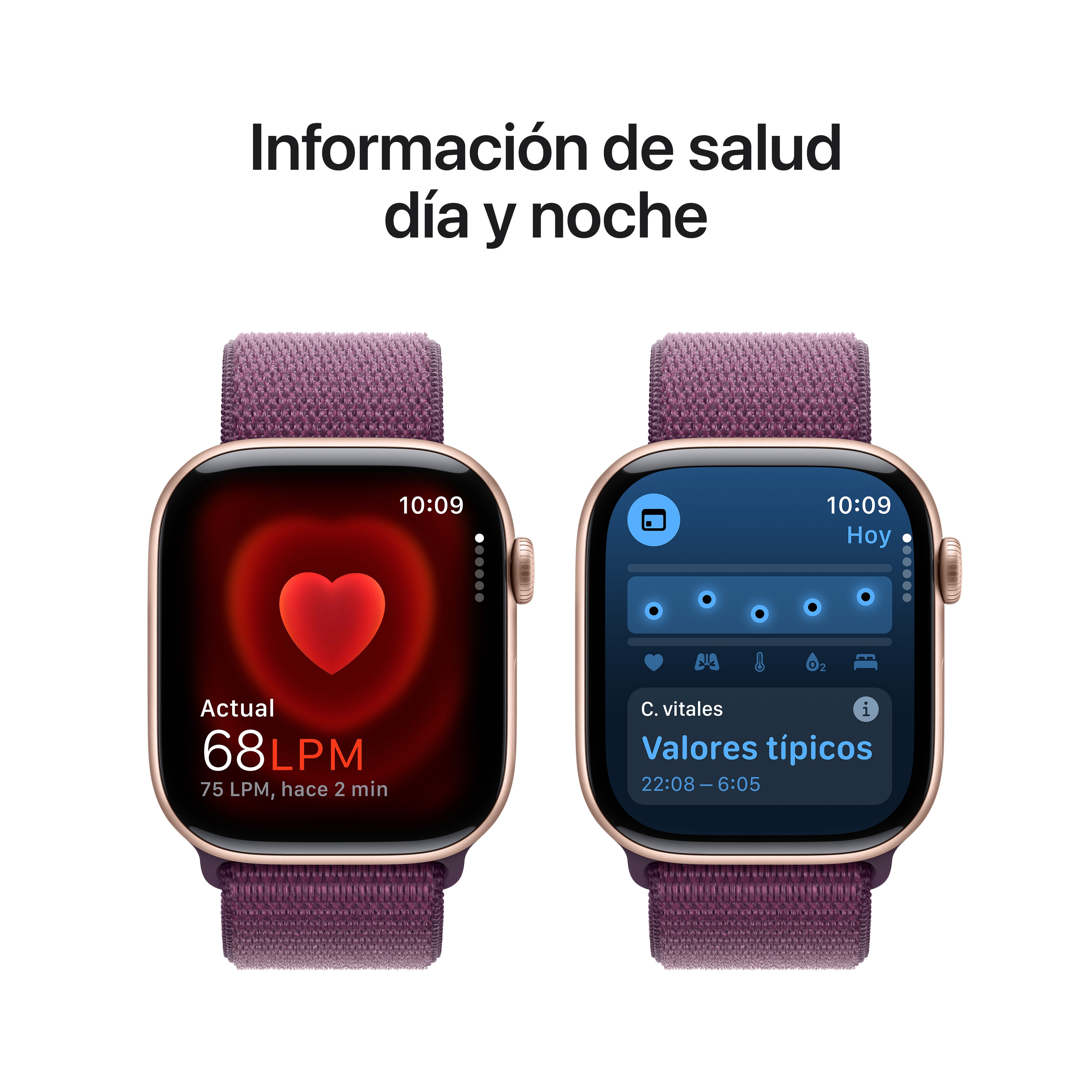 Apple Watch Series 10 GPS + Cellular 46mm Aluminio Oro Rosa con correa Loop Deportiva Ciruela Oro Rosa-6