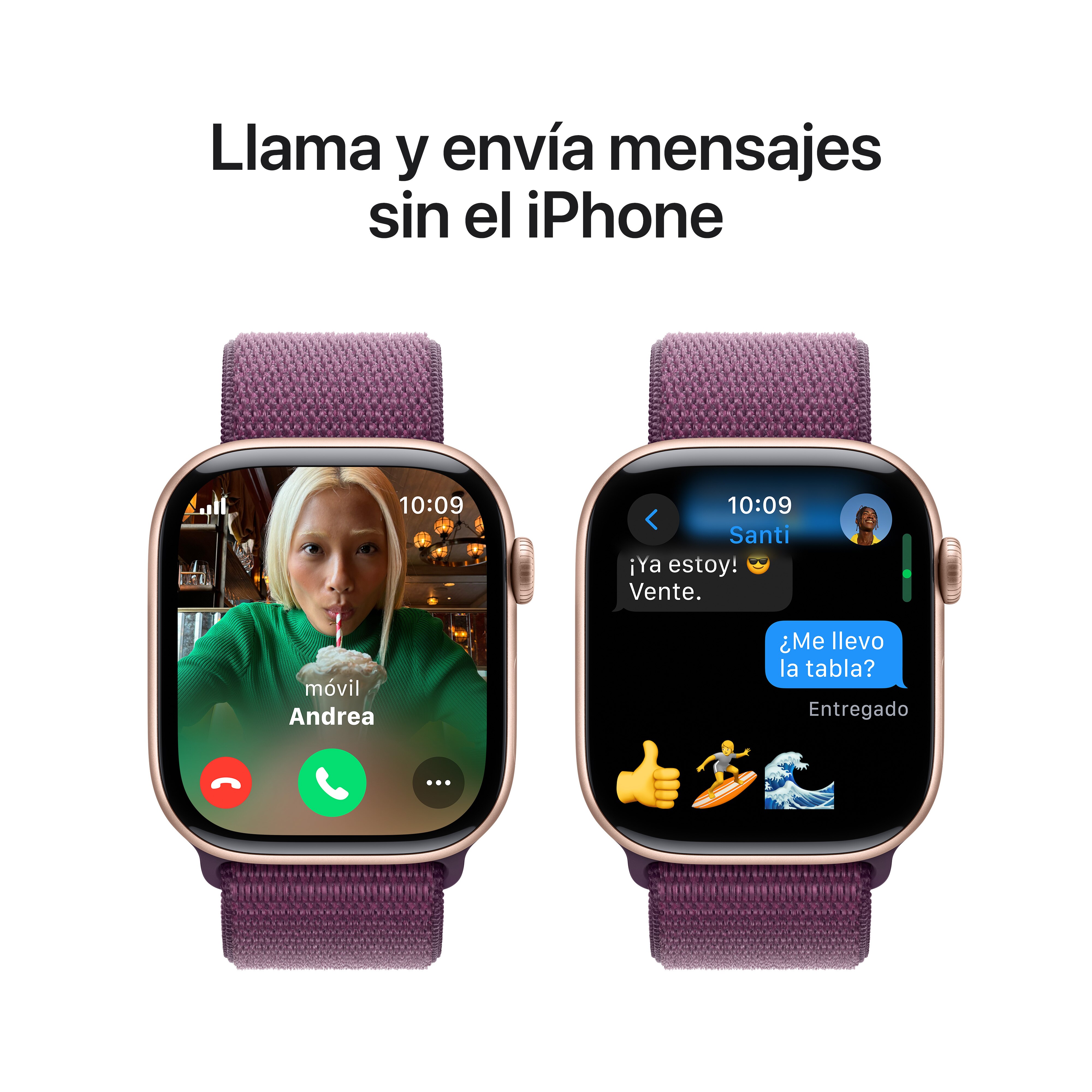 Apple Watch Series 10 GPS + Cellular 46mm Aluminio Oro Rosa con correa Loop Deportiva Ciruela Oro Rosa-8