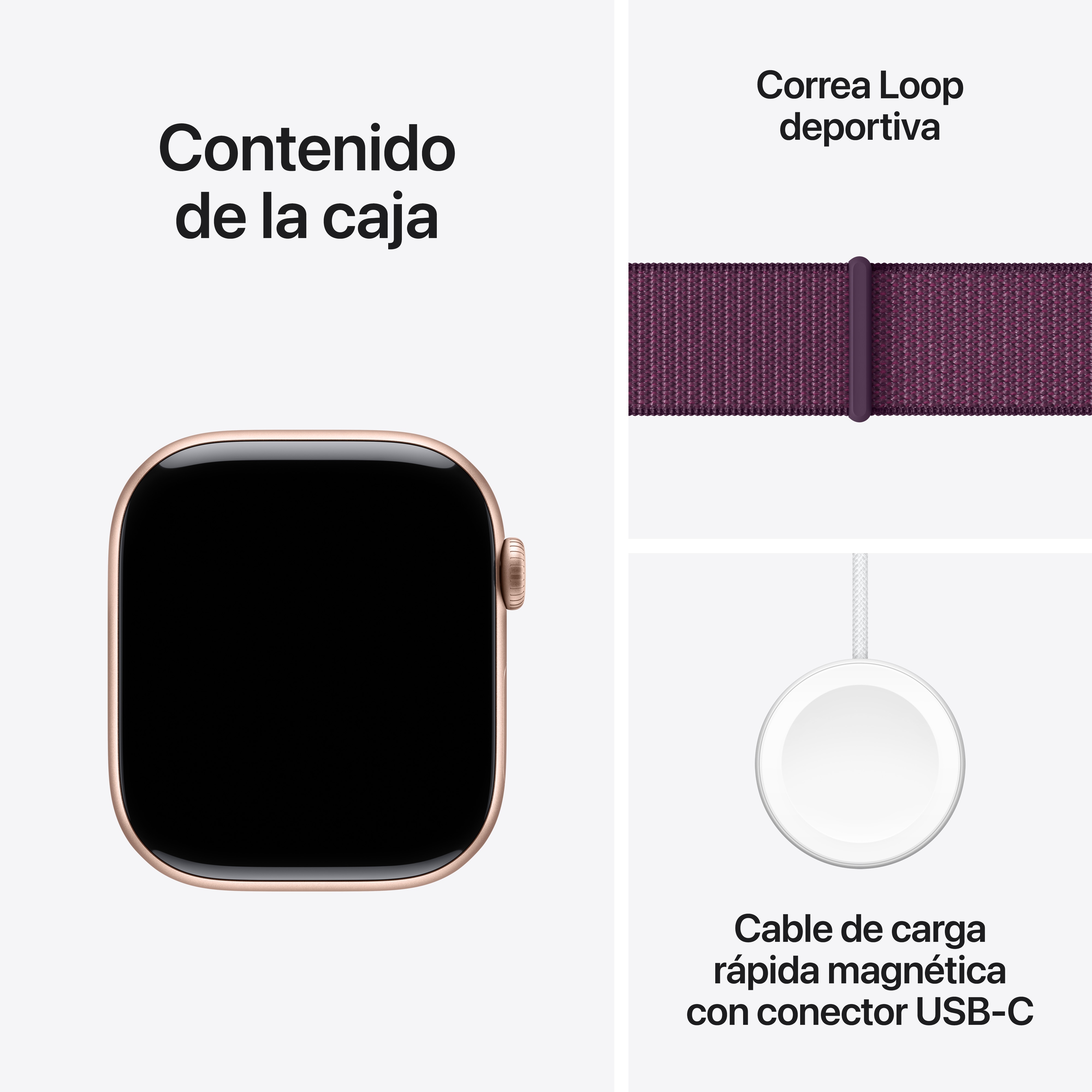 Apple Watch Series 10 GPS + Cellular 46mm Aluminio Oro Rosa con correa Loop Deportiva Ciruela Oro Rosa-10