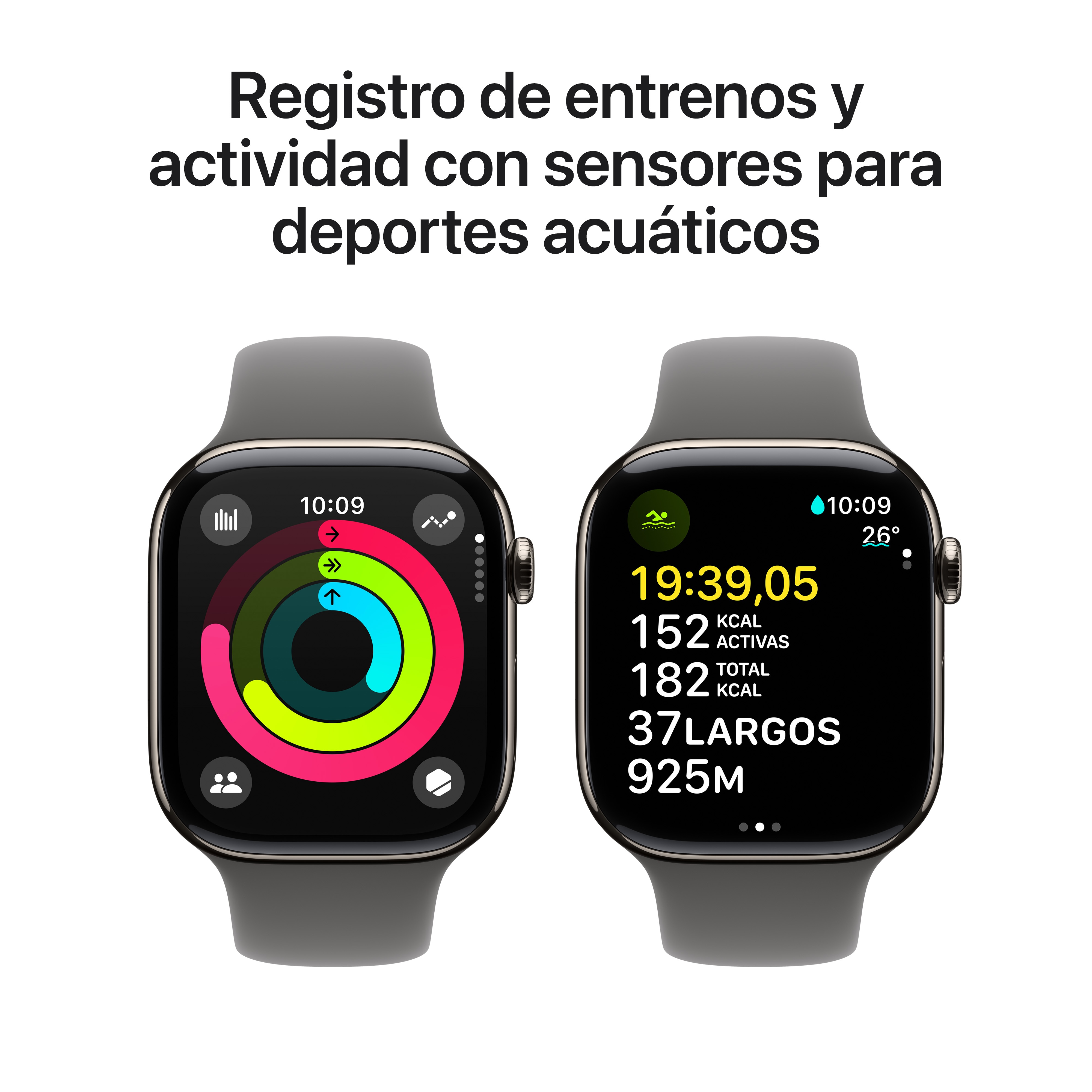 Apple Watch Series 10 GPS + Cellular 46mm Titanio Natural con correa Deportiva Gris Piedra M/L Natural-5