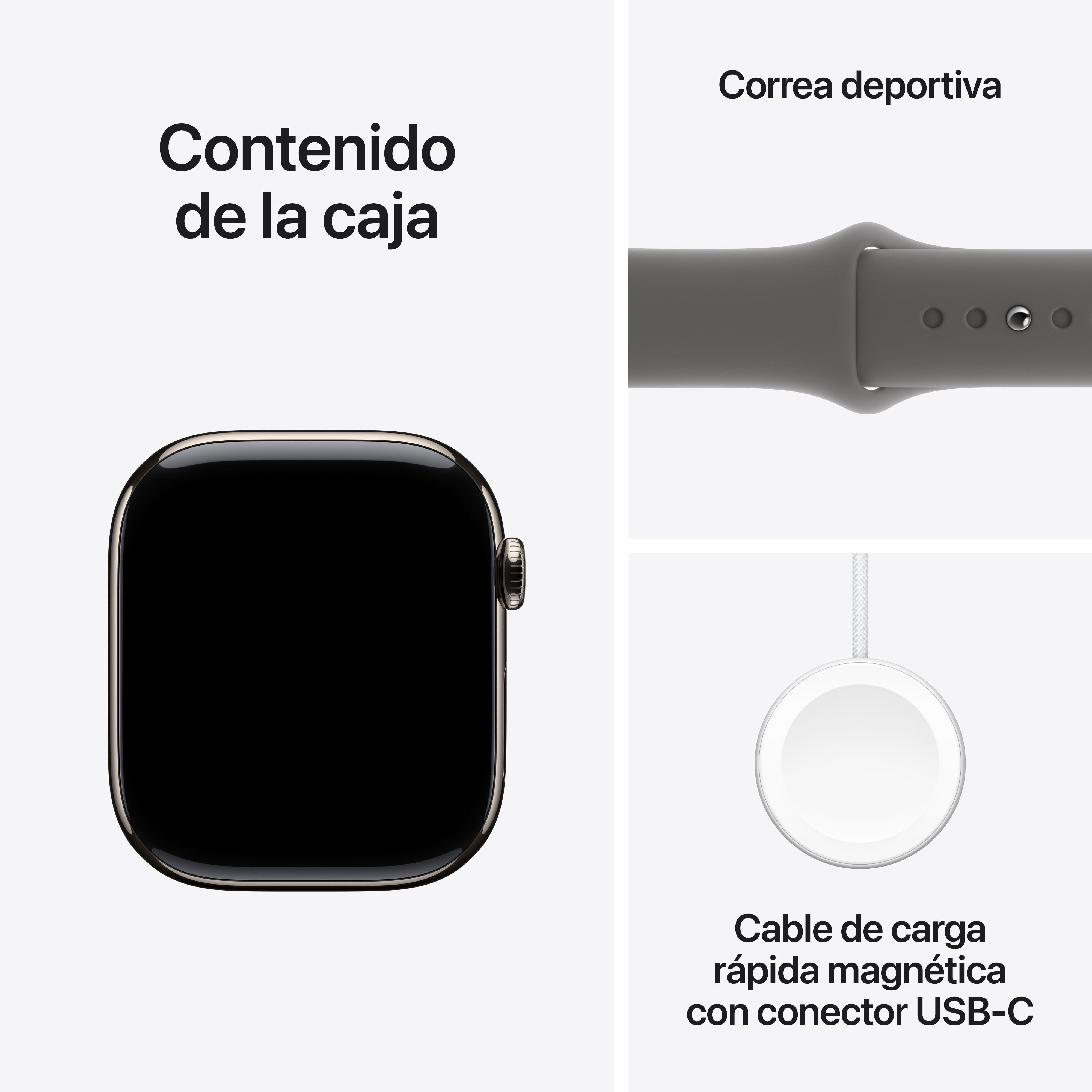 Apple Watch Series 10 GPS + Cellular 46mm Titanio Natural con correa Deportiva Gris Piedra M/L Natural-10