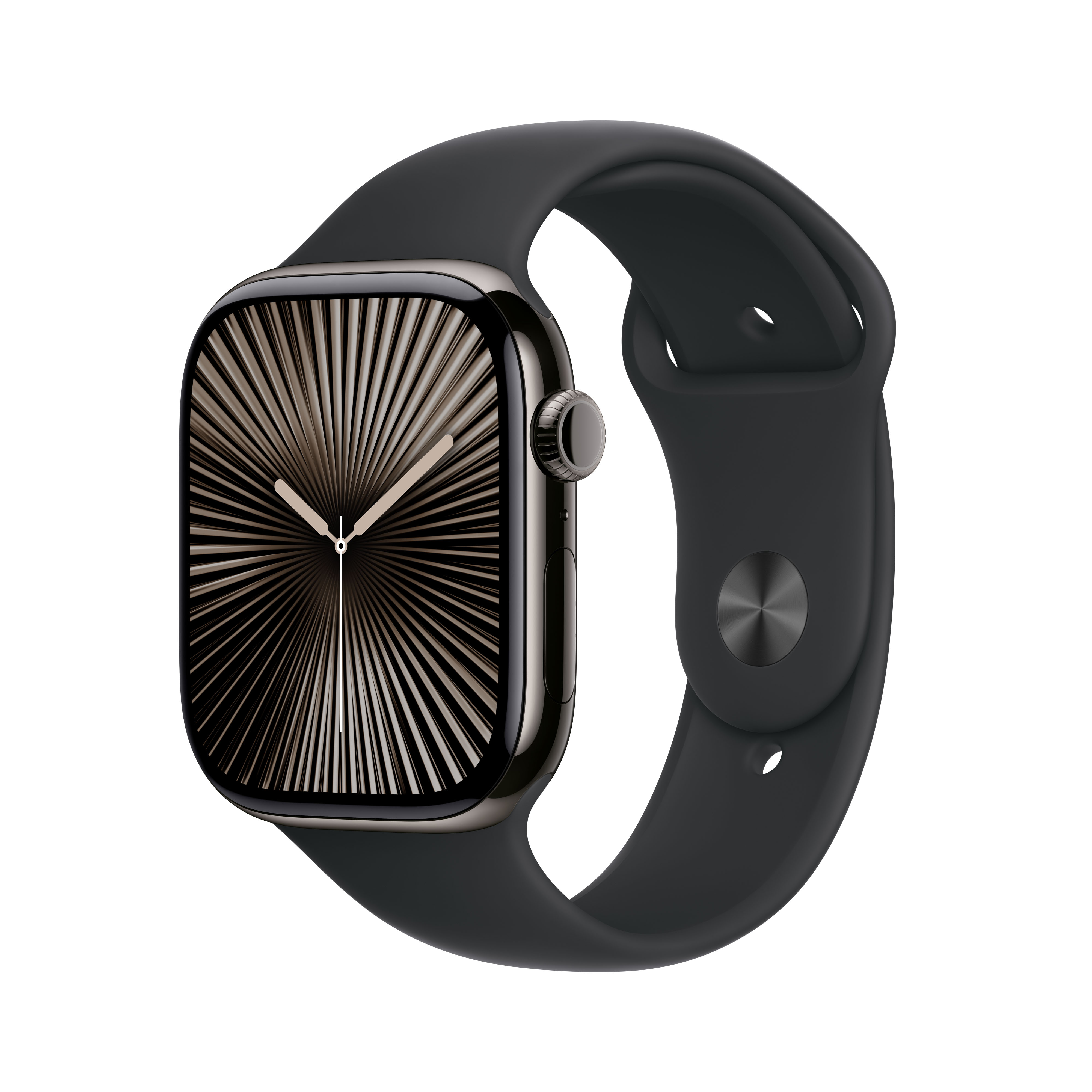 Imagem 0 de Apple Watch Series 10 GPS + Cellular - Titânio Slate com Bracelete Desportiva Preta (Tam. M/L)