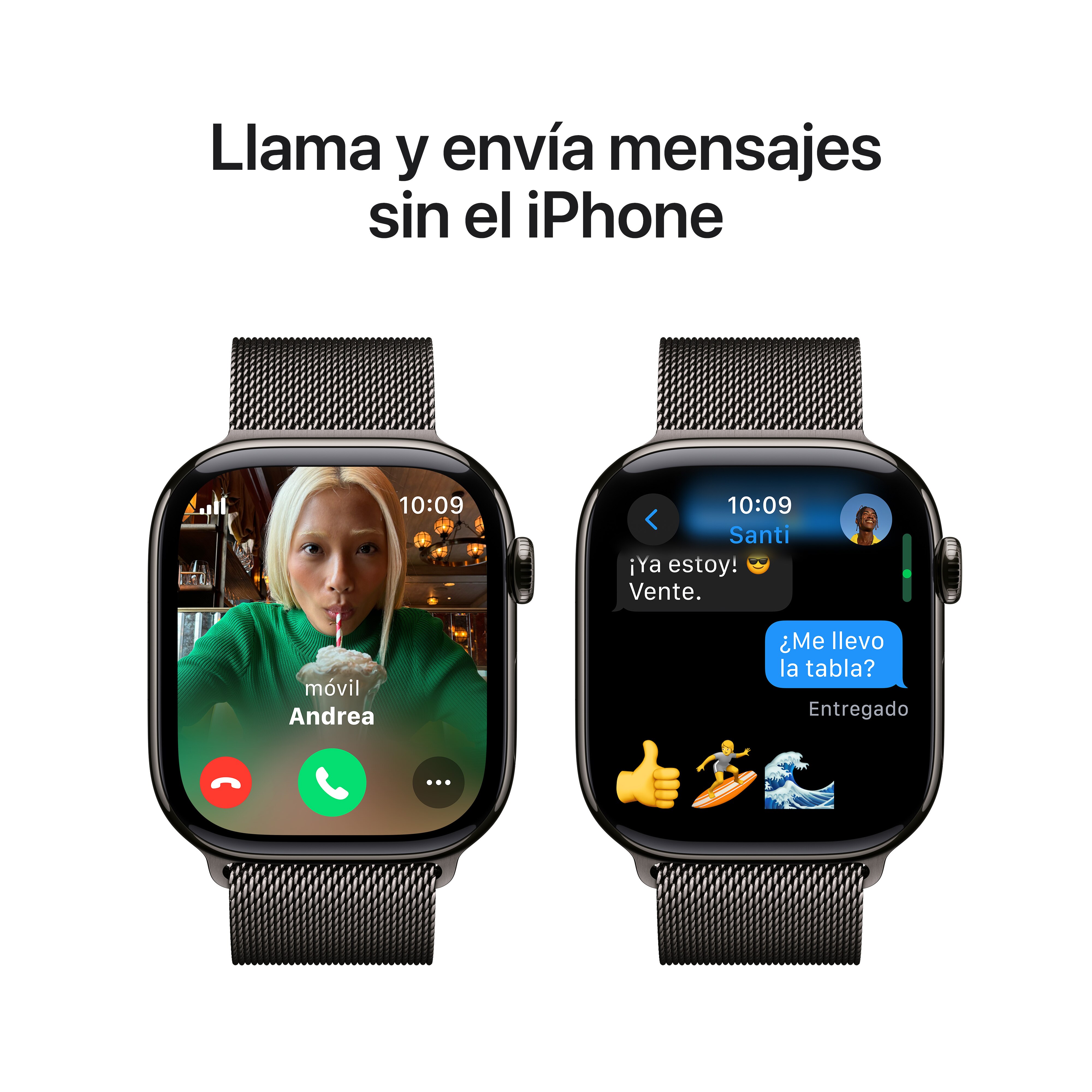 Apple Watch Series 10 GPS + Cellular 46mm Titanio Pizarra con correa Milanese Loop Pizarra M/L Pizarra-8