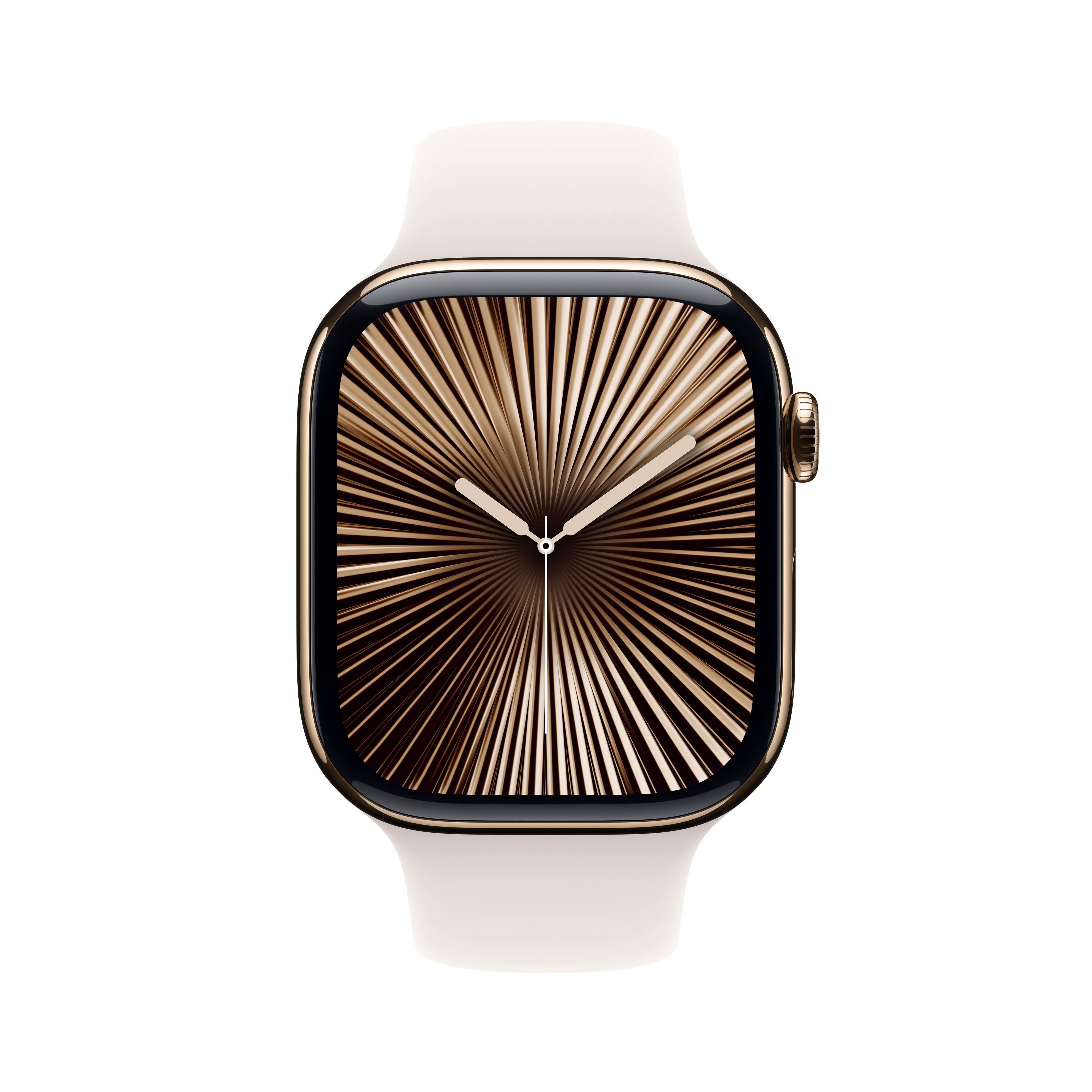 Apple Watch Series 10 GPS + Cellular 46mm Titanio Oro con correa Deportiva Blanco Estrella M/L Oro-3
