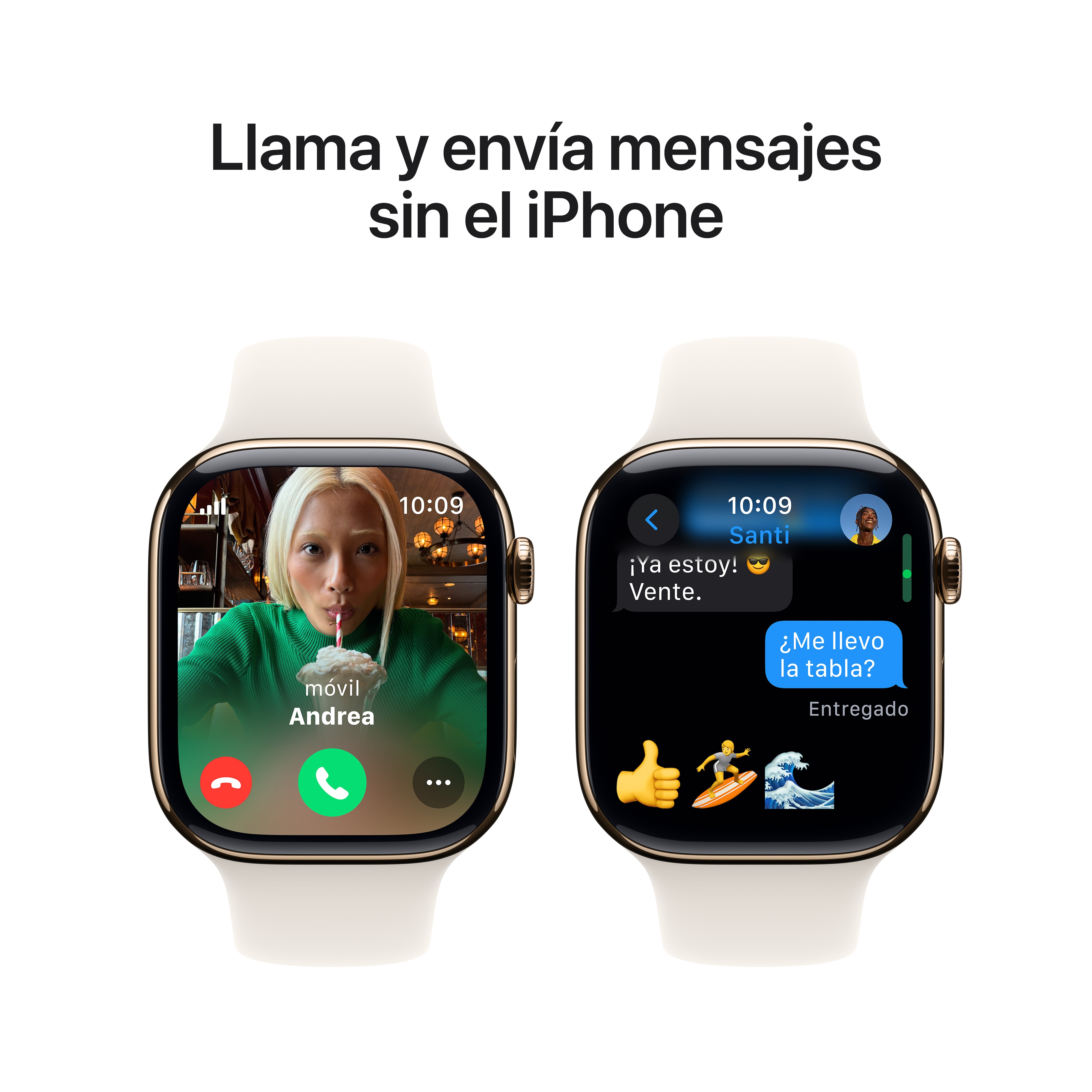 Apple Watch Series 10 GPS + Cellular 46mm Titanio Oro con correa Deportiva Blanco Estrella M/L Oro-8