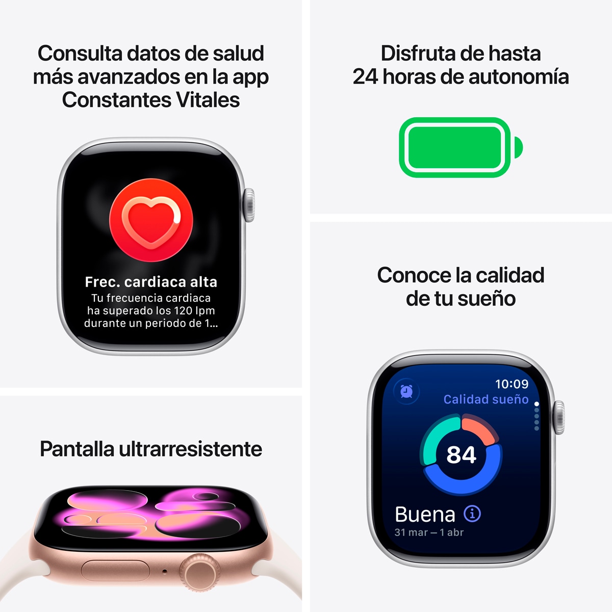 Apple Watch Series 11 GPS 46mm Aluminio oro rosa con Correa Deportiva Rosa Rubor (S/M) Aluminio Oro Rosa-4