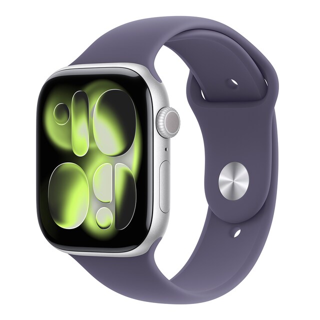 Imagem 0 de Apple Watch Series 11 GPS 46mm Alumínio Prateado com Bracelete Desportiva Lilás (S/M)