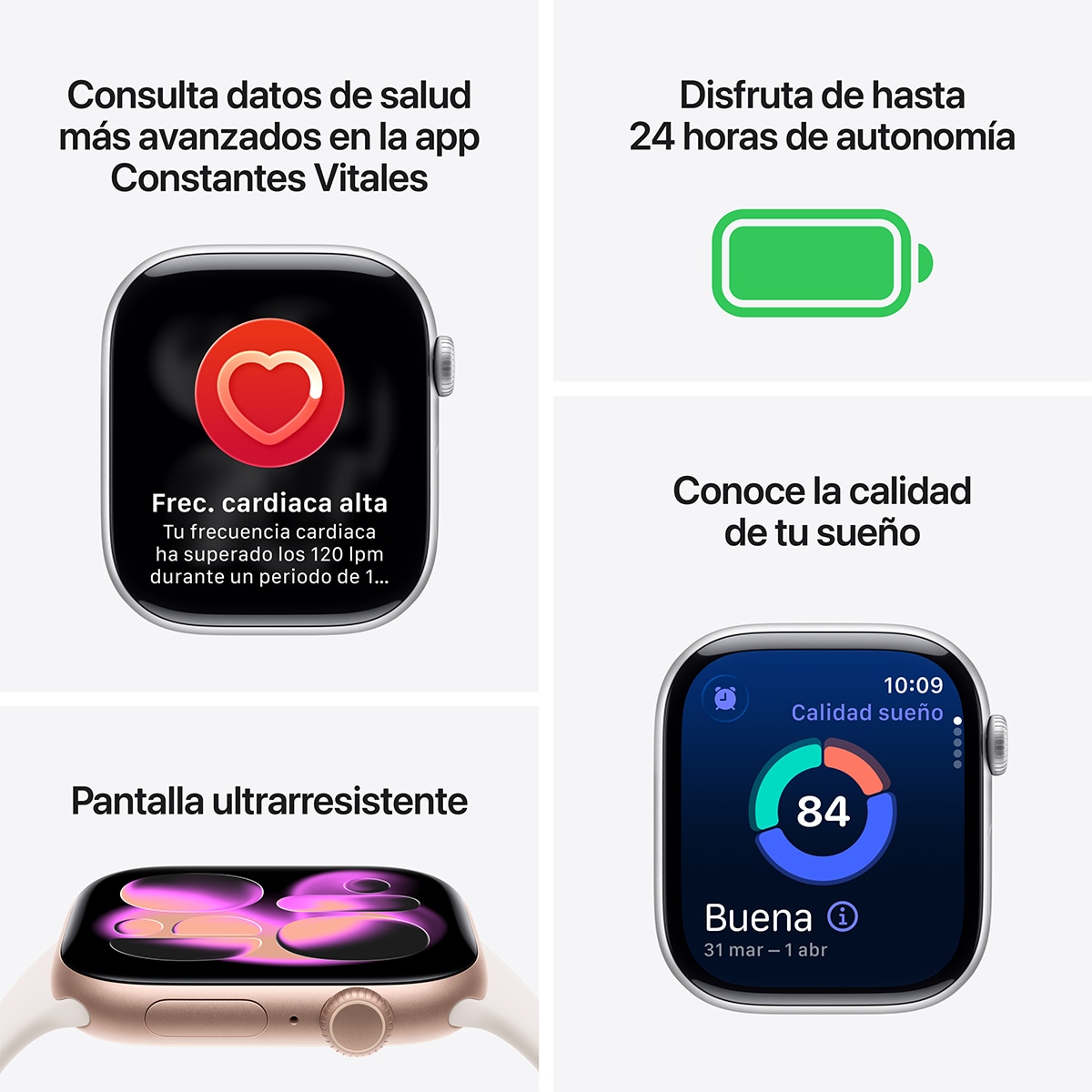 Apple Watch Series 11 GPS 46mm Alumínio Prateado com Bracelete Desportiva Lilás (M/L) Alumínio Prateado-4