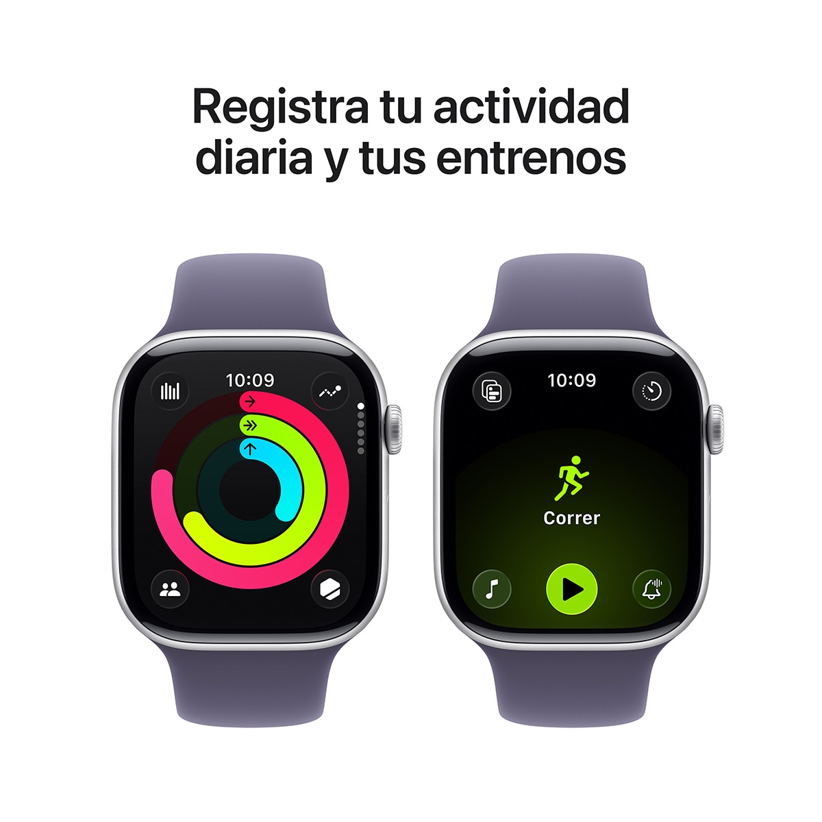 Apple Watch Series 11 GPS 46mm Alumínio Prateado com Bracelete Desportiva Lilás (M/L) Alumínio Prateado-5