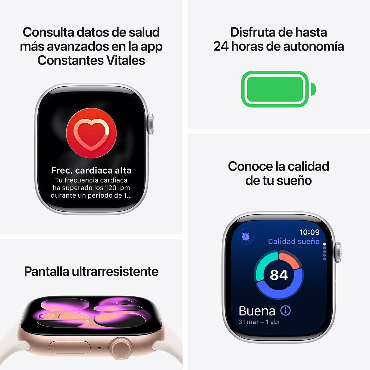 Apple Watch Series 11 GPS + Cellular 46mm Aluminio gris espacial con Correa Deportiva Negro (S/M) Aluminio Gris Espacial-4