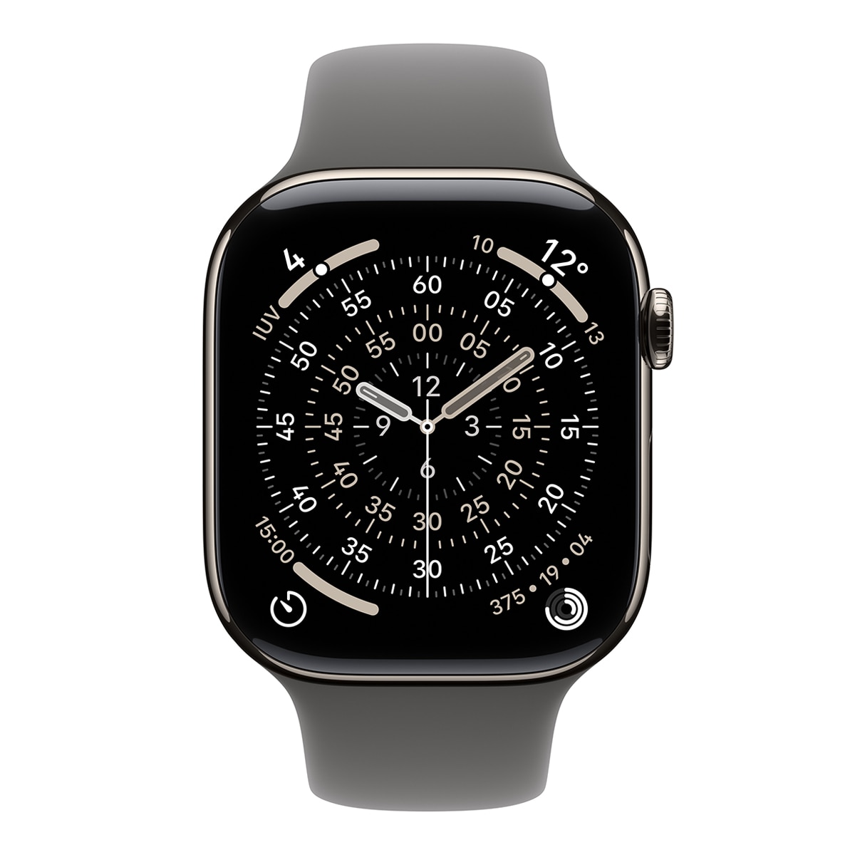 Apple Watch Series 11 GPS + Cellular 46mm Titanio natural con Correa Deportiva Gris Piedra (S/M) Titanio Natural-3
