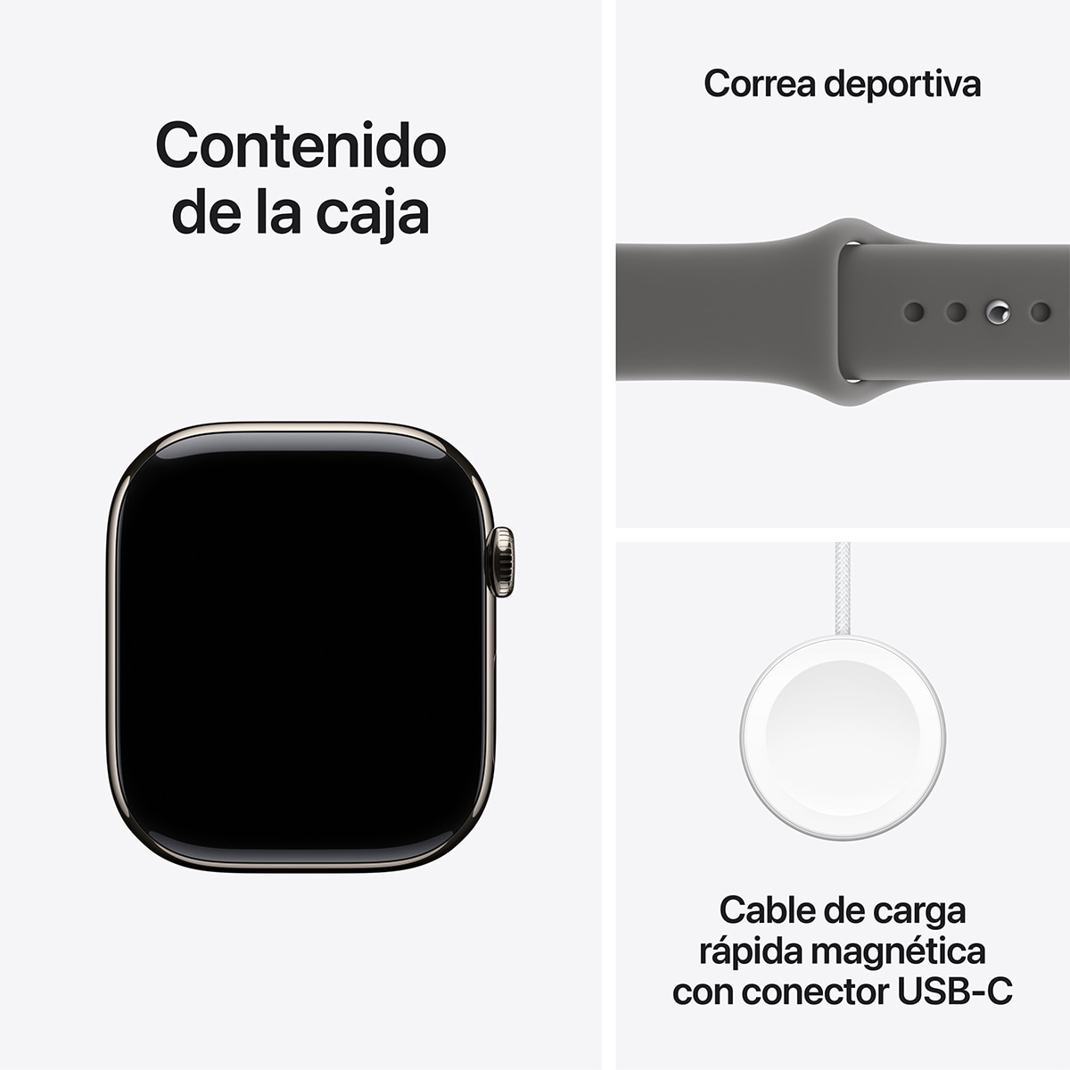 Apple Watch Series 11 GPS + Cellular 46mm Titanio natural con Correa Deportiva Gris Piedra (S/M) Titanio Natural-9