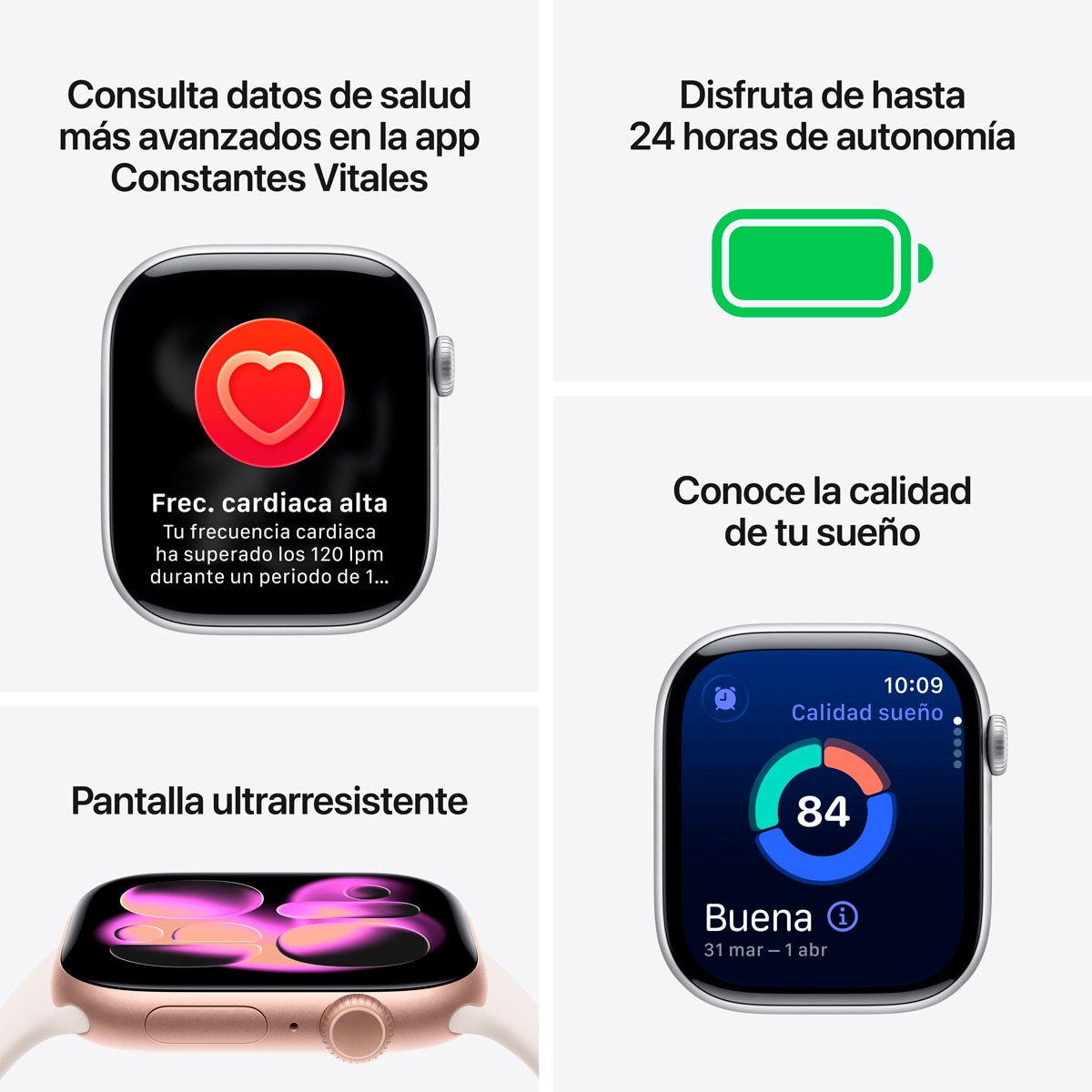 Apple Watch Series 11 GPS + Cellular 46mm  Titanio natural con Correa Deportiva Gris Piedra (M/L) Titanio Natural-4