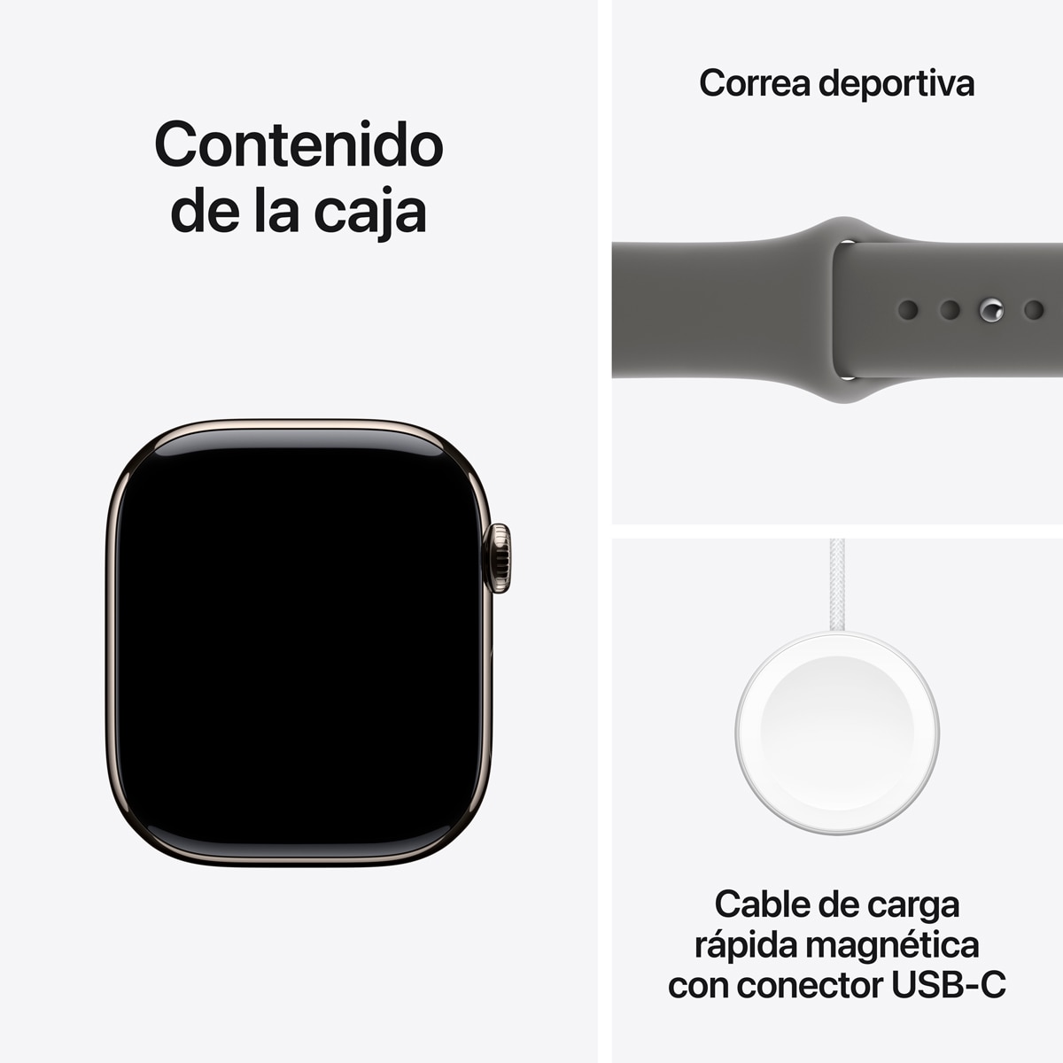 Apple Watch Series 11 GPS + Cellular 46mm  Titanio natural con Correa Deportiva Gris Piedra (M/L) Titanio Natural-9