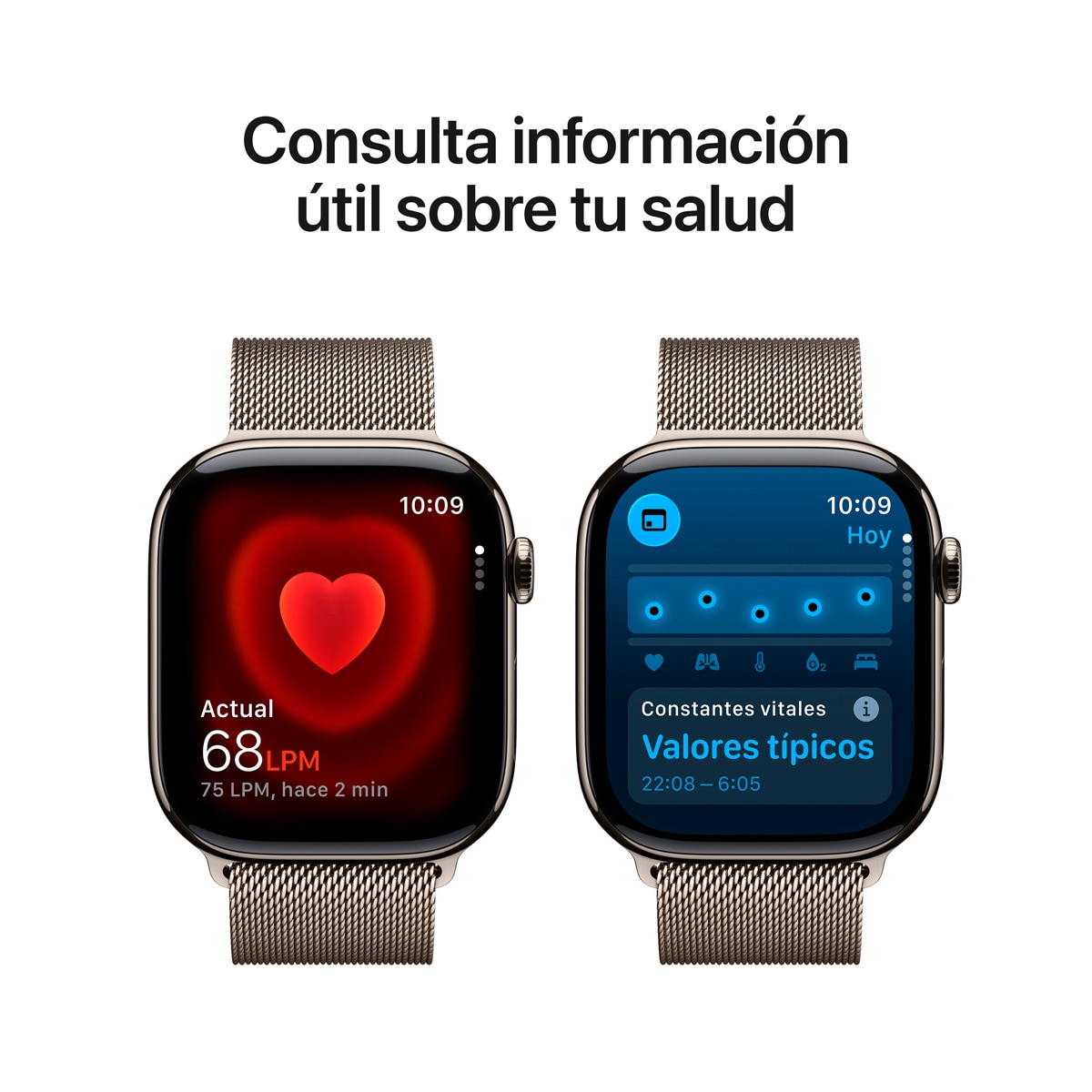 Apple Watch Series 11 GPS + Cellular 46mm Titanio natural con Correa Milanese Loop Natural (S/M) Titanio Natural-6