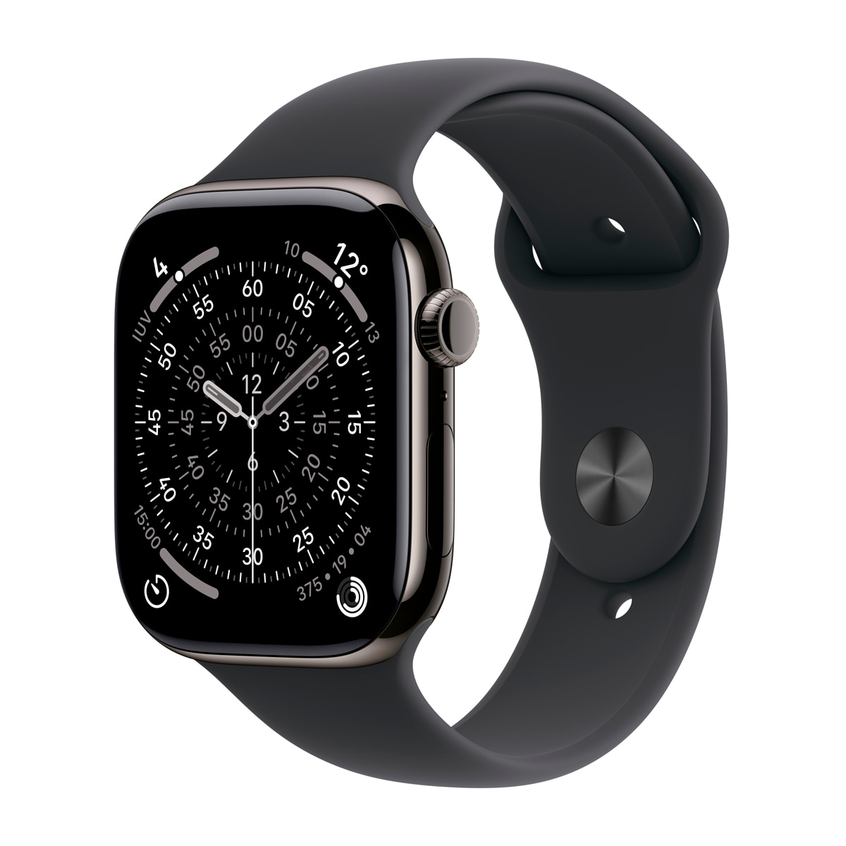 Imagem 0 de Apple Watch Series 11 GPS + Cellular 46mm Titânio Ardósia com Bracelete Desportiva Preto (M/L)
