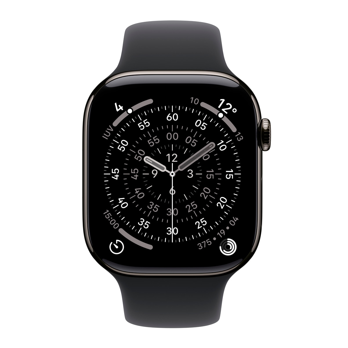Apple Watch Series 11 GPS + Cellular 46mm Titanio pizarra con Correa Deportiva Negro (M/L) Titanio Pizarra-3
