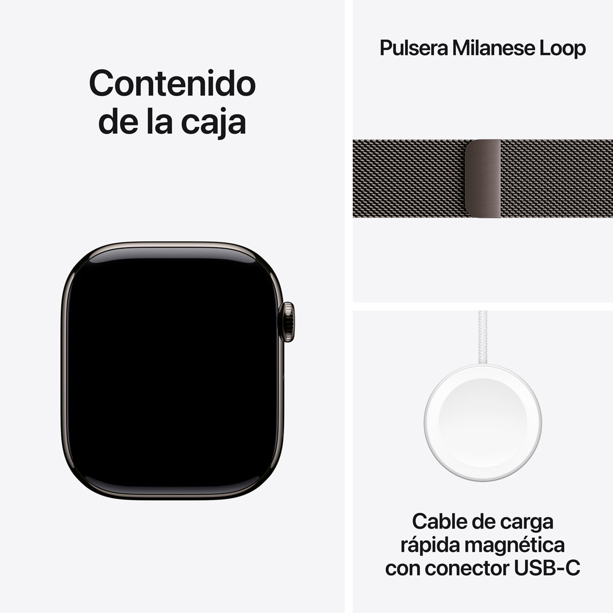 Apple Watch Series 11 GPS + Cellular 46mm  Titanio pizarra con Correa Milanese Loop Pizarra (S/M) Titanio Pizarra-9