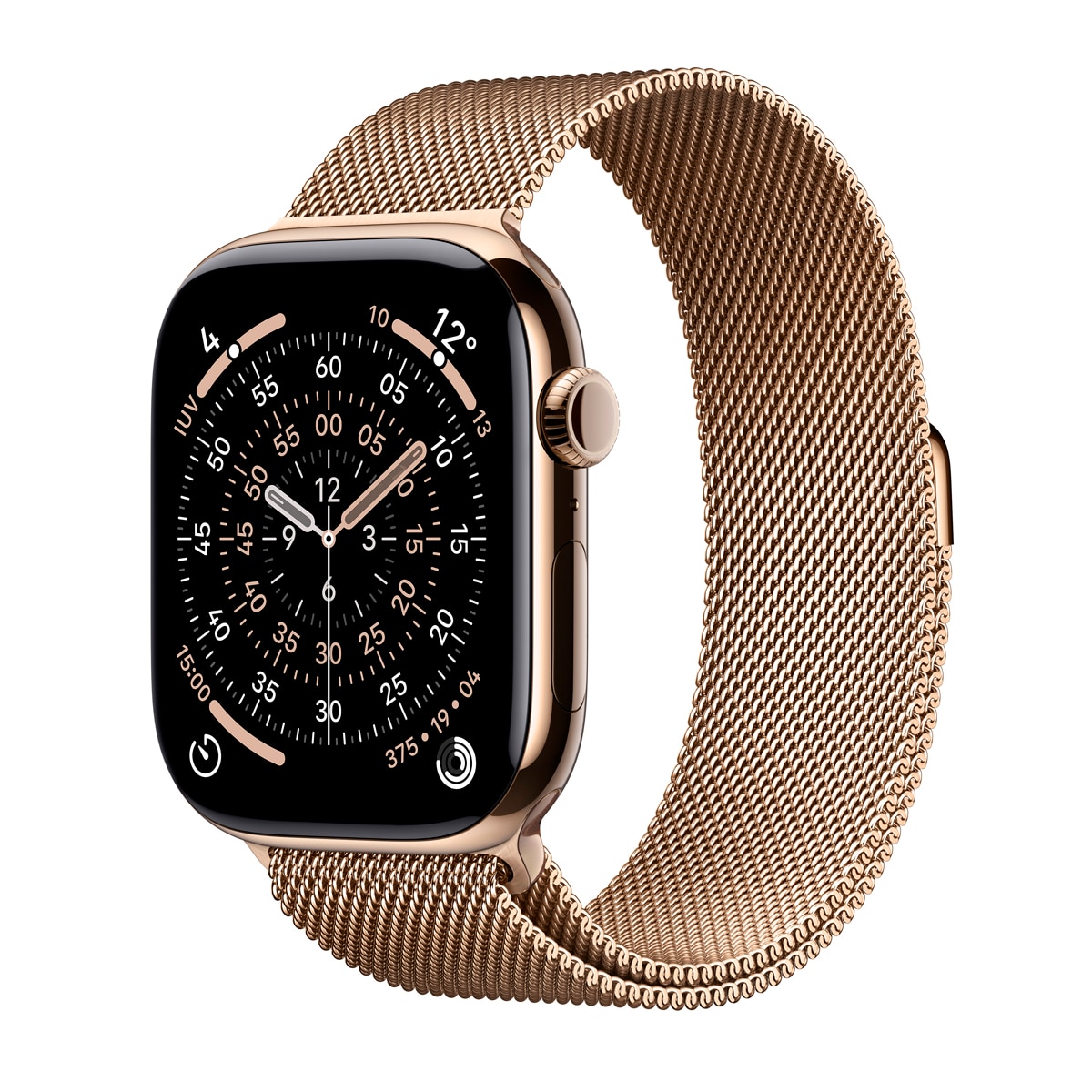 Imagem 0 de Apple Watch Series 11 GPS + Cellular 46mm Titânio Dourado com Bracelete Milanese Loop Dourada (S/M)