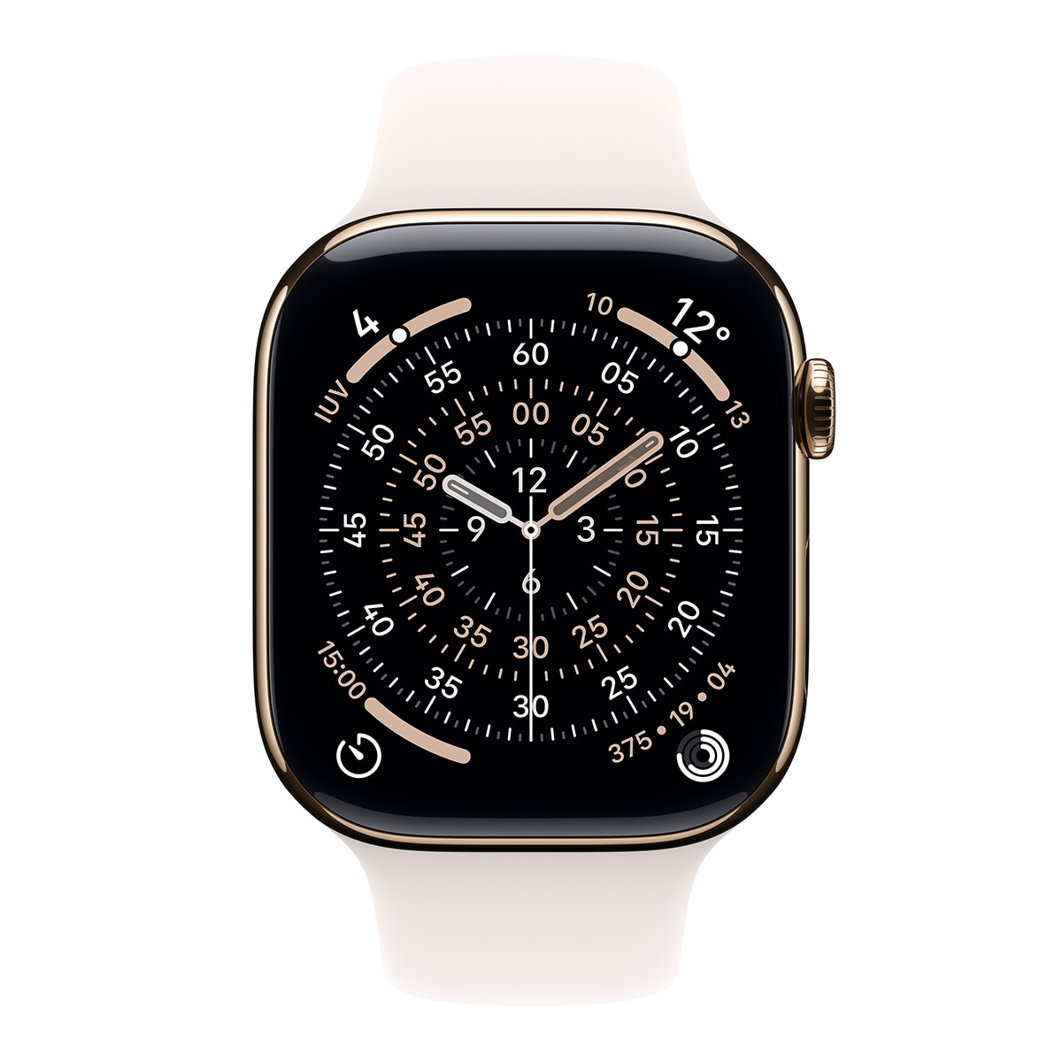 Apple Watch Series 11 GPS + Cellular 46mm  Titanio oro con Correa Deportiva Rosa Rubor (M/L) Titanio Oro-3