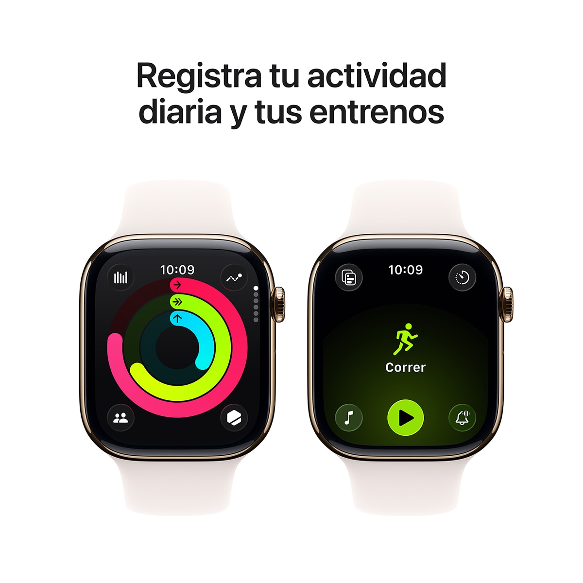 Apple Watch Series 11 GPS + Cellular 46mm  Titanio oro con Correa Deportiva Rosa Rubor (M/L) Titanio Oro-5
