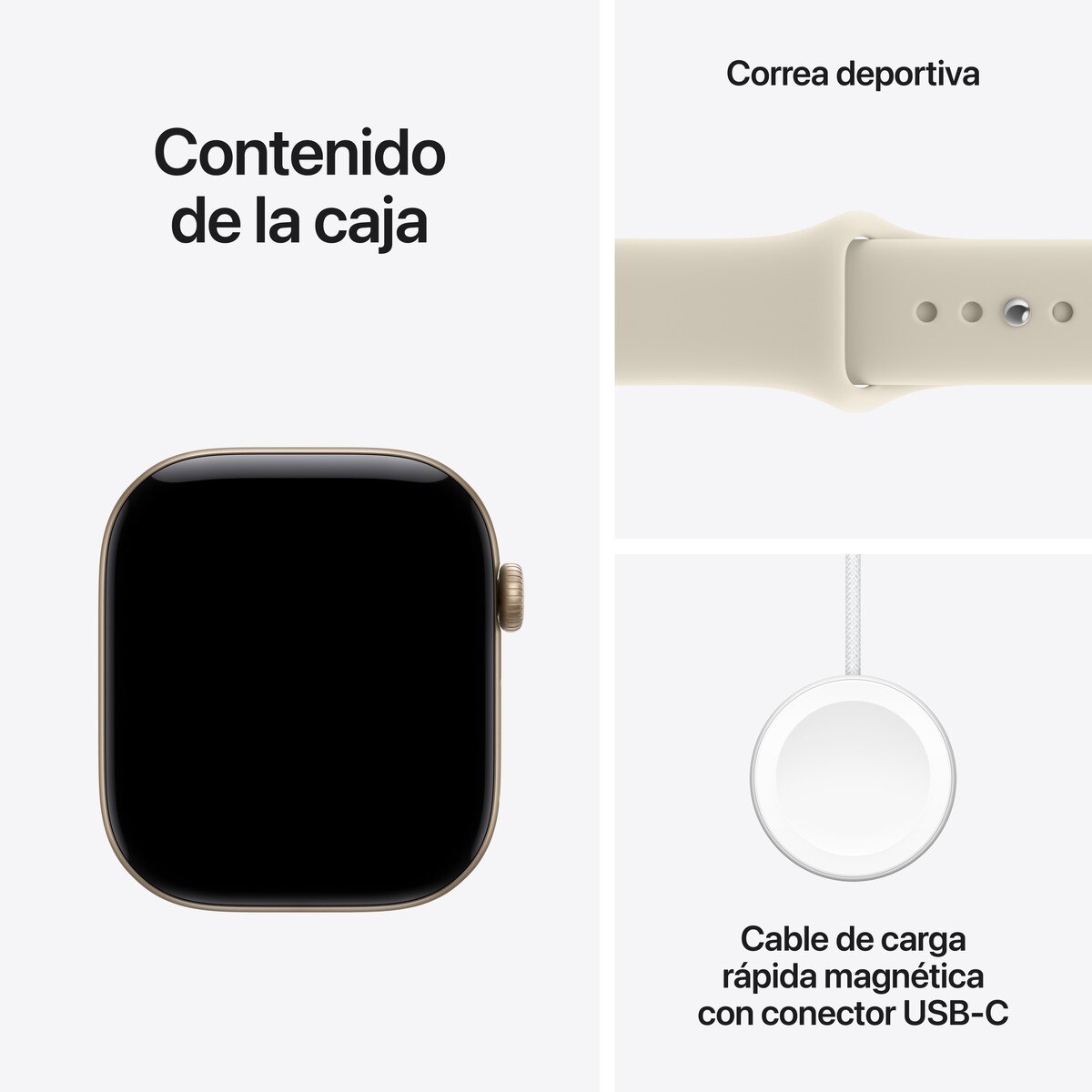 Apple Watch Série 12 GPS + Cellular 46 mm em alumínio dourado claro com bracelete desportiva Arena (M/L) Alumínio/Dourado-7