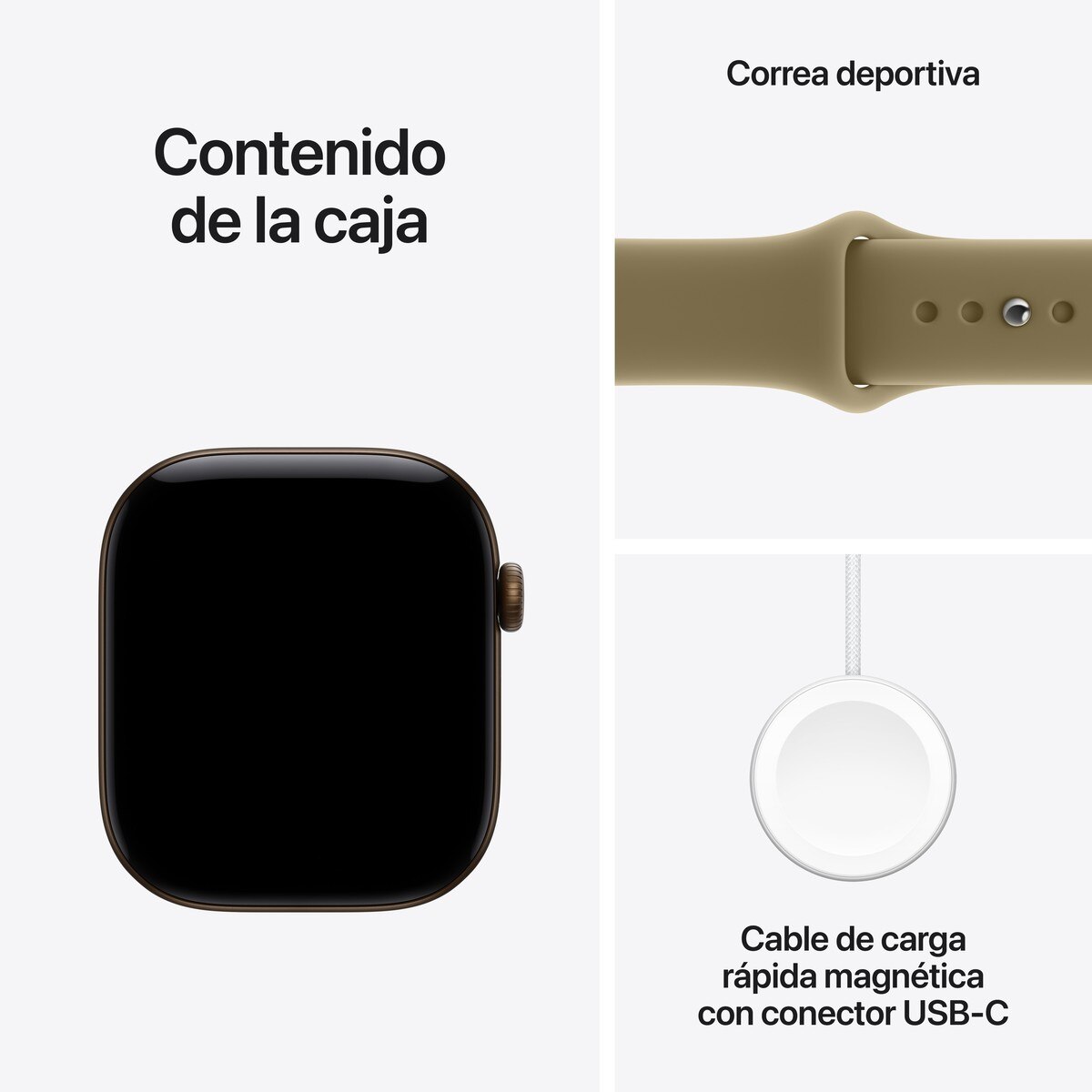 Apple Watch Série 12 GPS + Cellular 46 mm, cor bronze escuro, com bracelete desportivo verde-oliva (M/L) Alumínio Bronze Escuro-7
