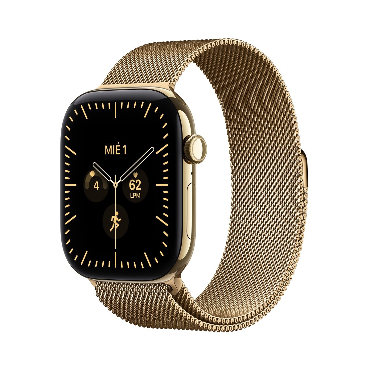 Apple - Apple Watch Series 12 GPS + Cellular 46mm Titanio Oro brillante con Correa Milanese Loop Oro brillante (M-L).