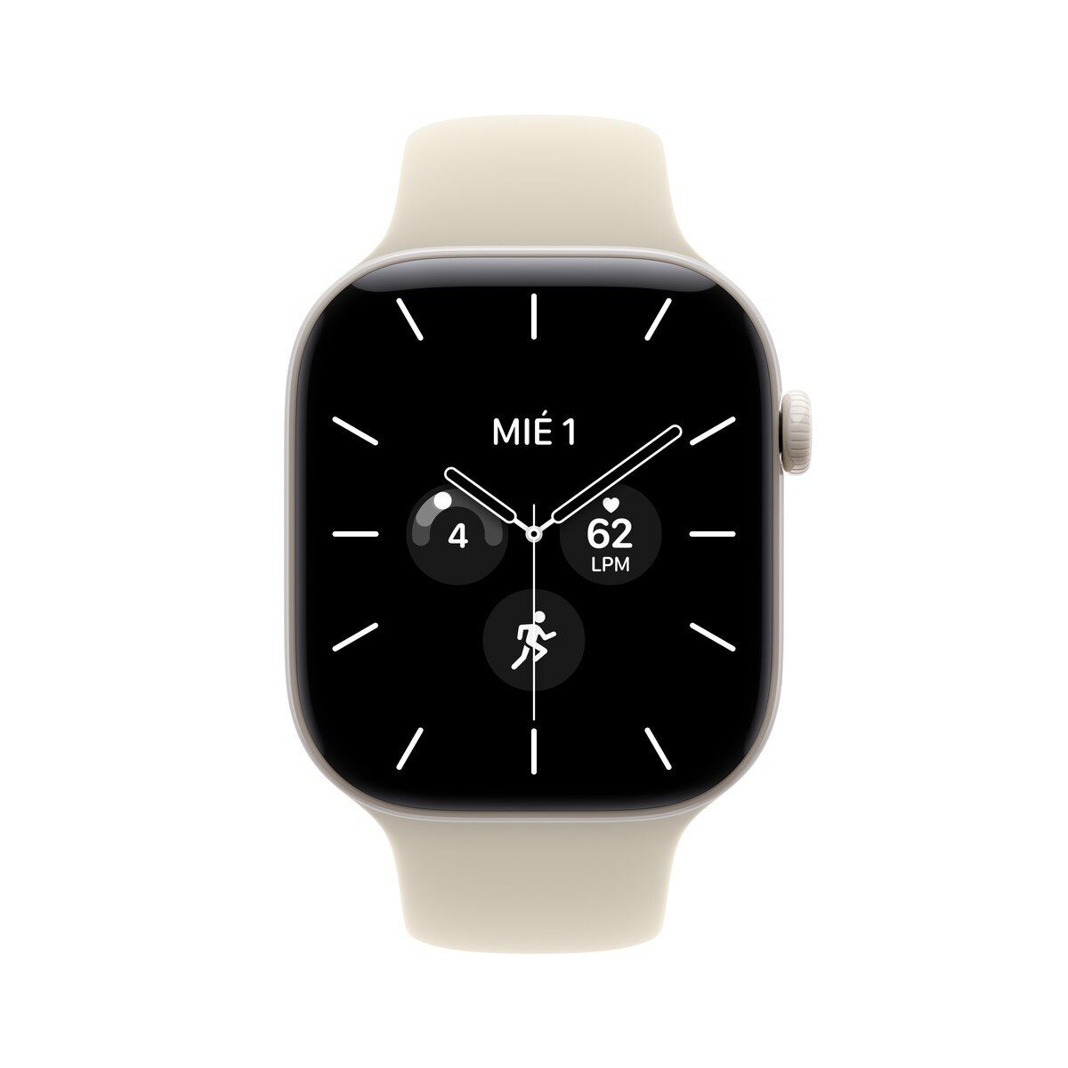 Apple Watch Série 12 GPS + Cellular 46 mm com bracelete desportiva Arena (S/M) Cerâmica Branco Pérola-2