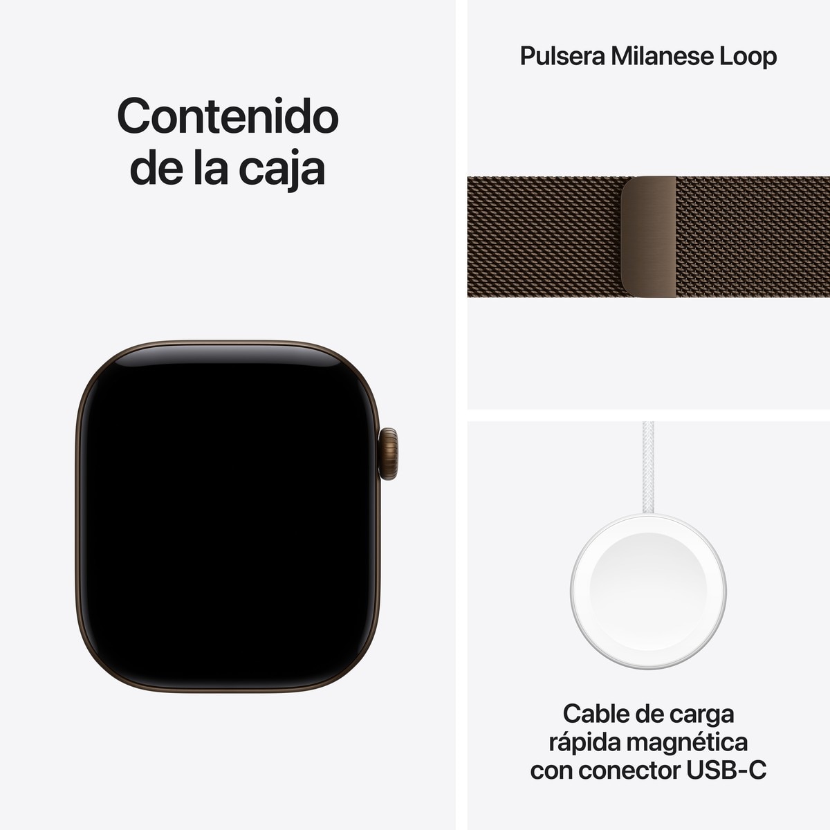Apple Watch Série 12 com GPS, 46 mm, em alumínio cor de bronze escuro, com bracelete Milanese Loop cor de bronze escuro (M/L) Alumínio Bronze Escuro-7