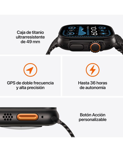 Apple Watch Ultra 2 GPS + Cellular 49mm Titanio Natural con correa Milanese Loop en titanio S - Titanio Natural Titanio Natural-3