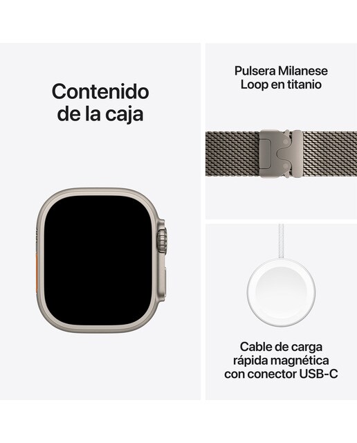 Apple Watch Ultra 2 GPS + Cellular 49mm Titanio Natural con correa Milanese Loop en titanio S - Titanio Natural Titanio Natural-9