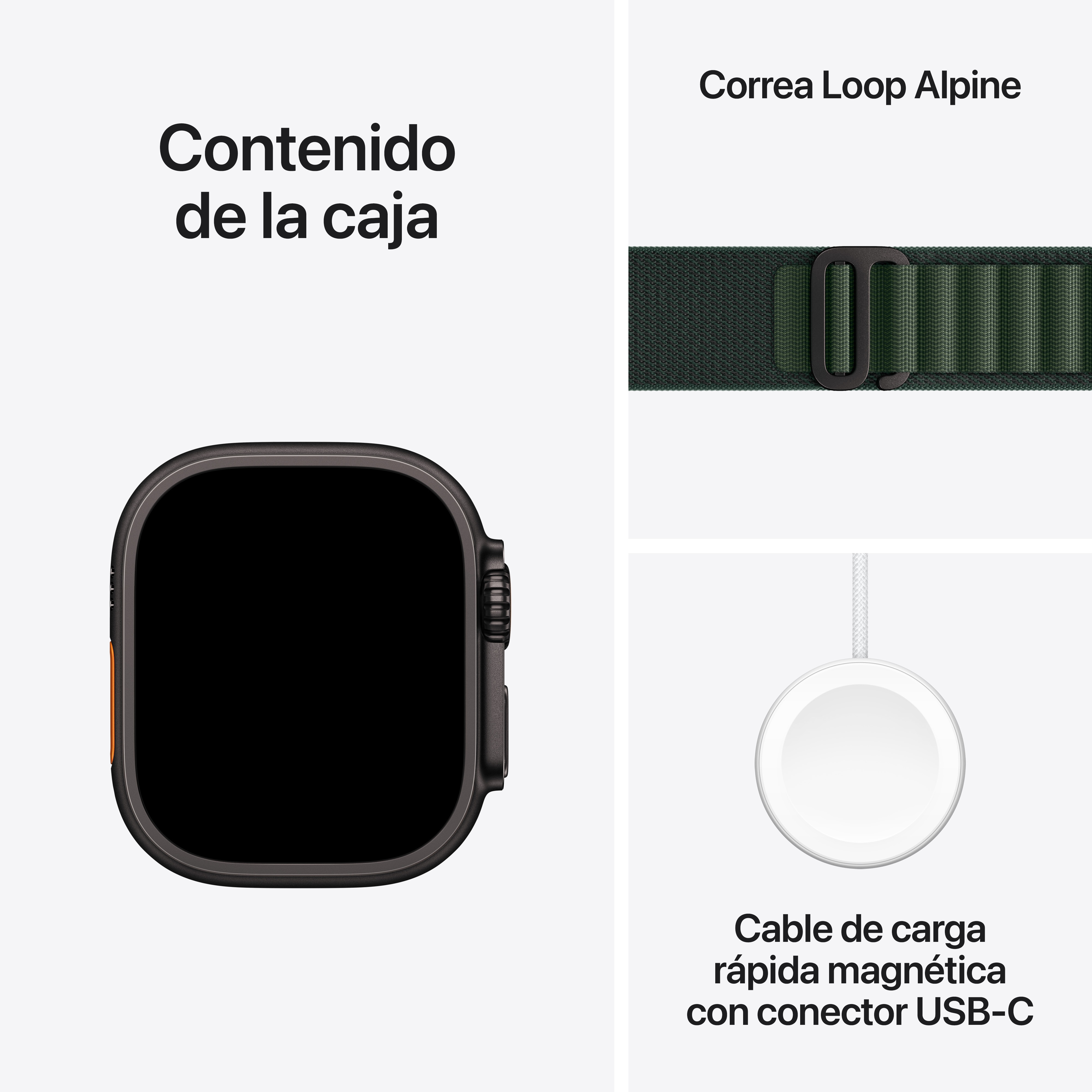 Apple Watch Ultra 2 GPS + Cellular 49mm Titanio Negro con correa Loop Alpine Verde oscuro Mediana Titanio Negro-9
